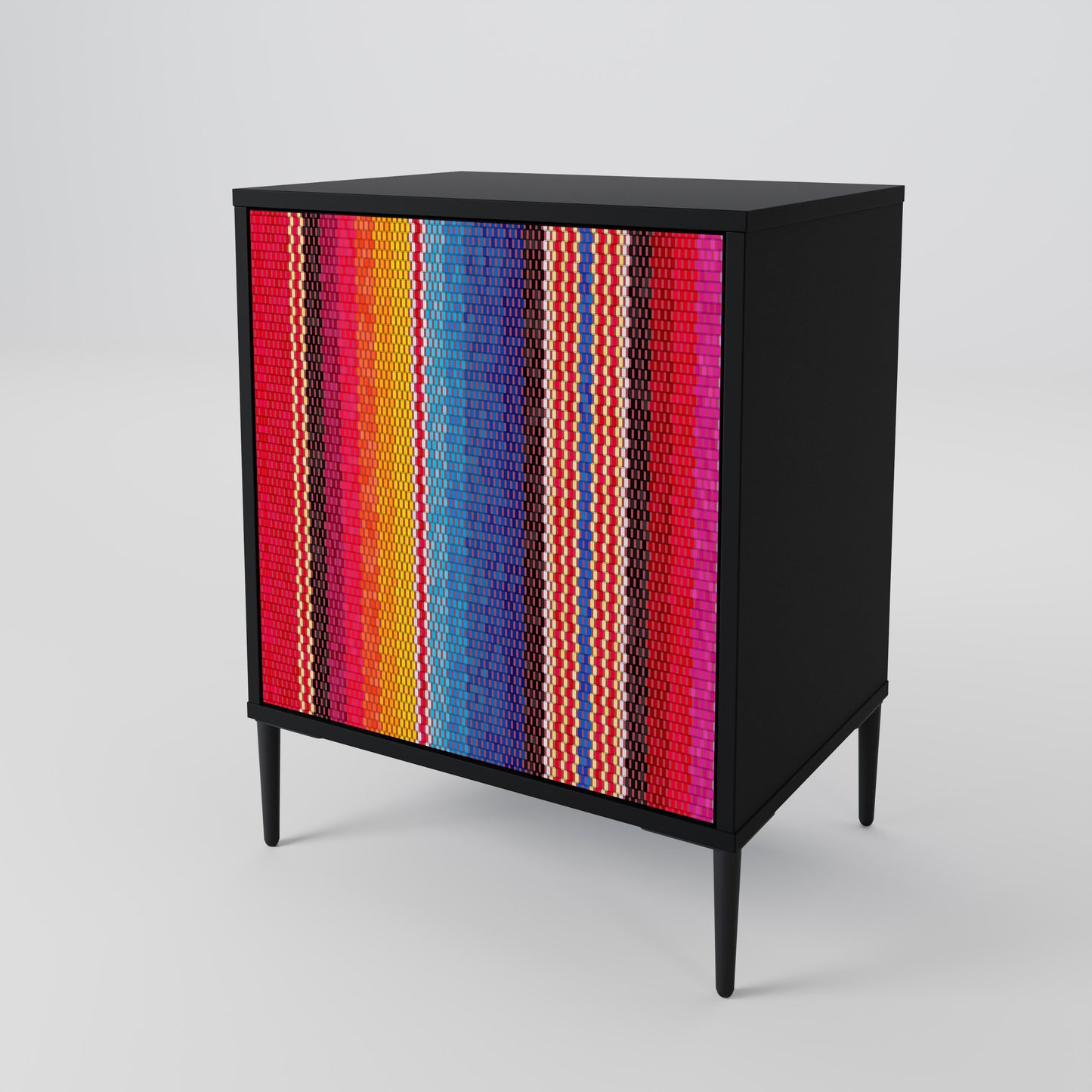 Credenza ETHNIC MEXICAN a 1 anta con finitura nera