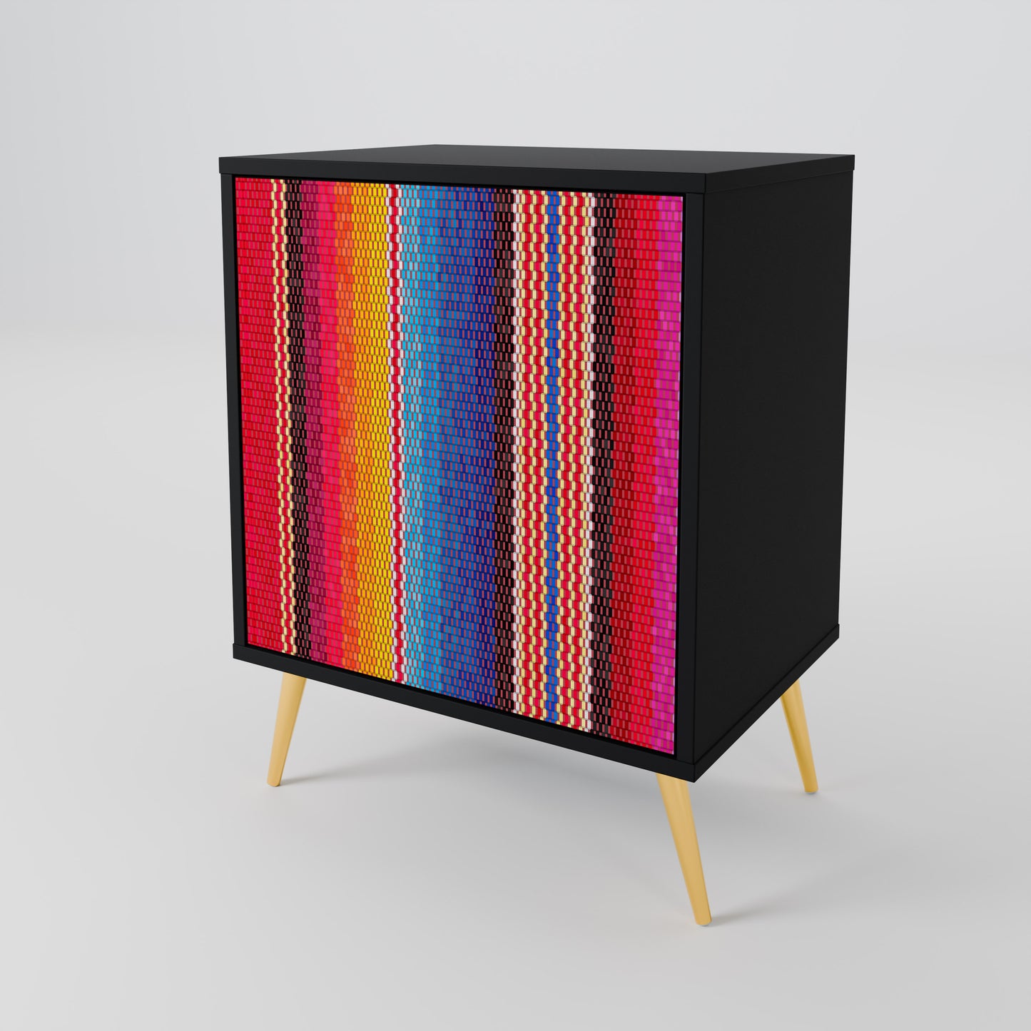Credenza ETHNIC MEXICAN a 1 anta con finitura nera