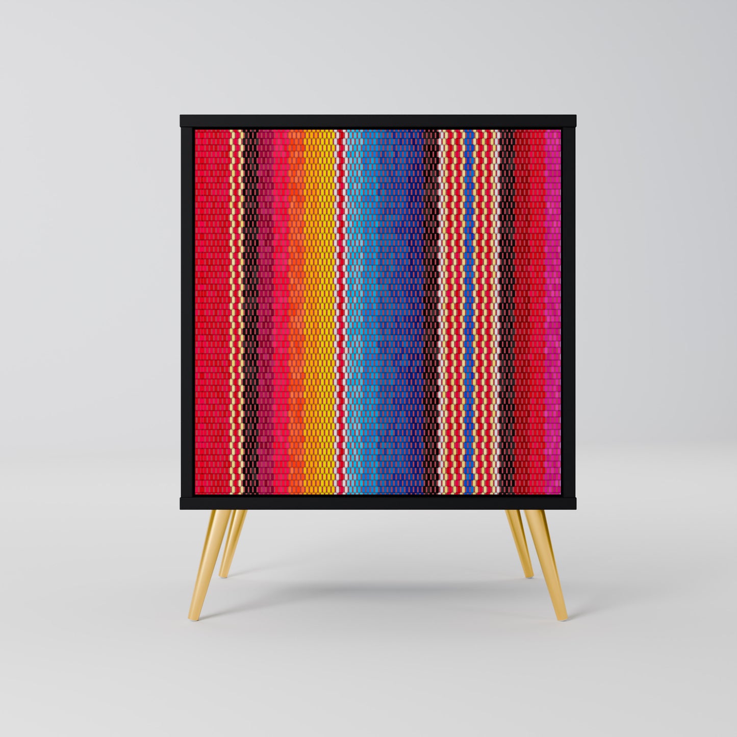 Credenza ETHNIC MEXICAN a 1 anta con finitura nera