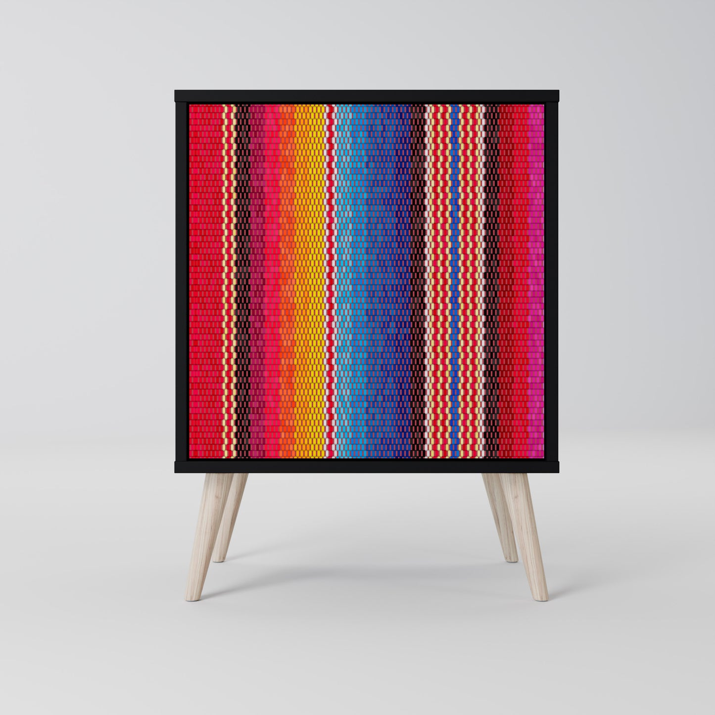 Credenza ETHNIC MEXICAN a 1 anta con finitura nera