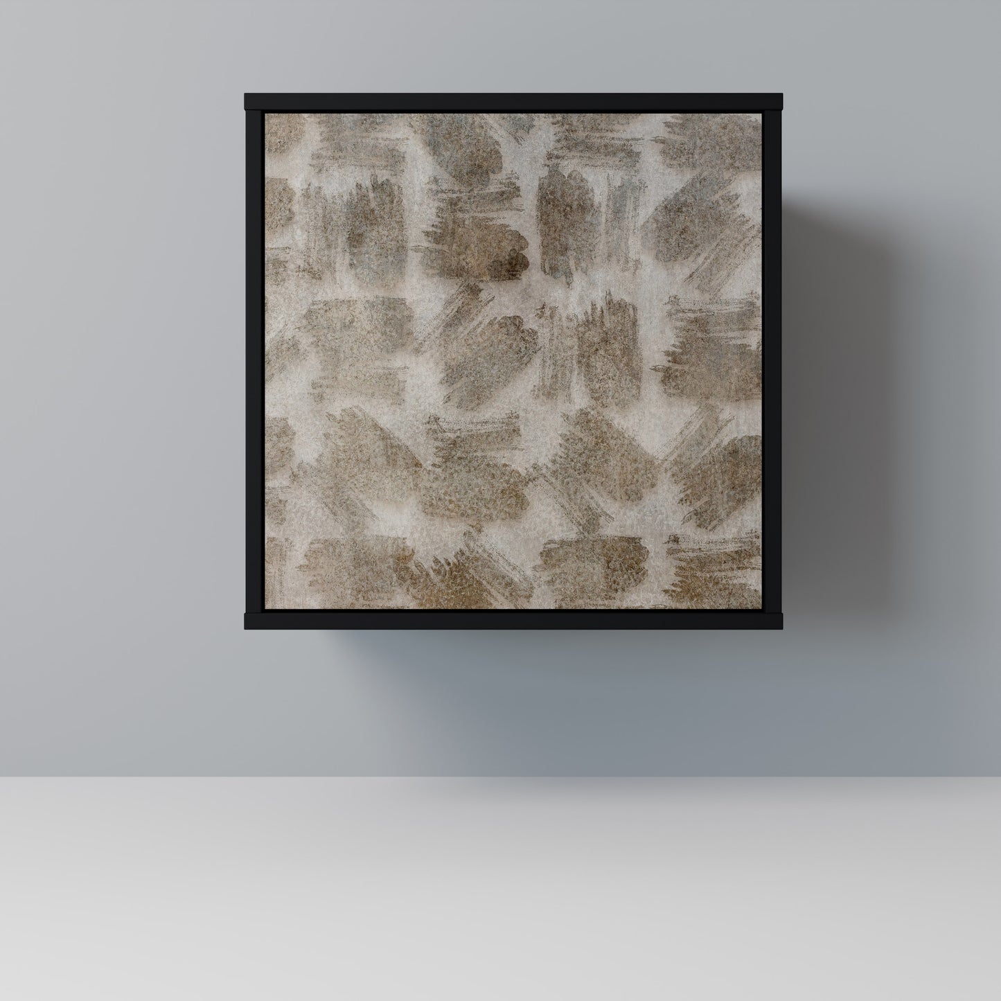 Credenza a 1 anta leggermente sfocata con finitura nera