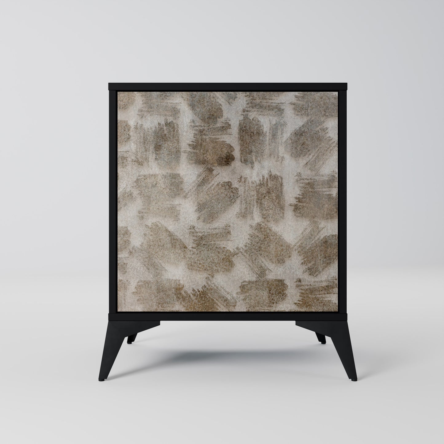 Credenza a 1 anta leggermente sfocata con finitura nera