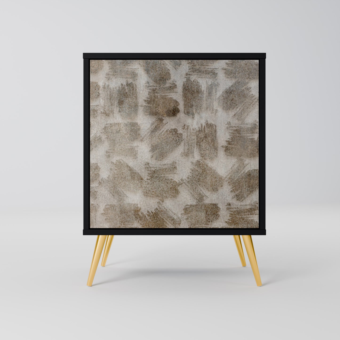 Credenza a 1 anta leggermente sfocata con finitura nera