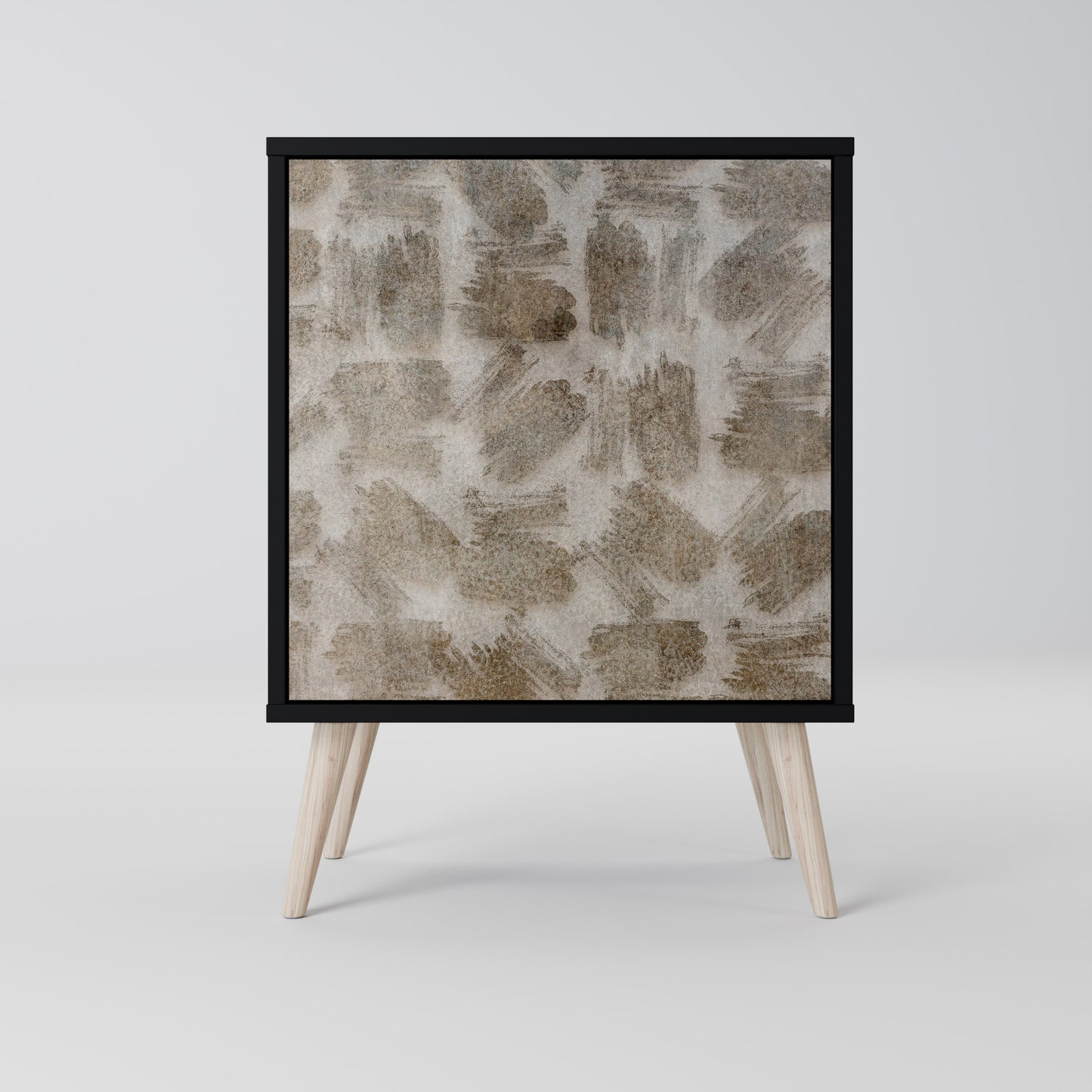 Credenza a 1 anta leggermente sfocata con finitura nera