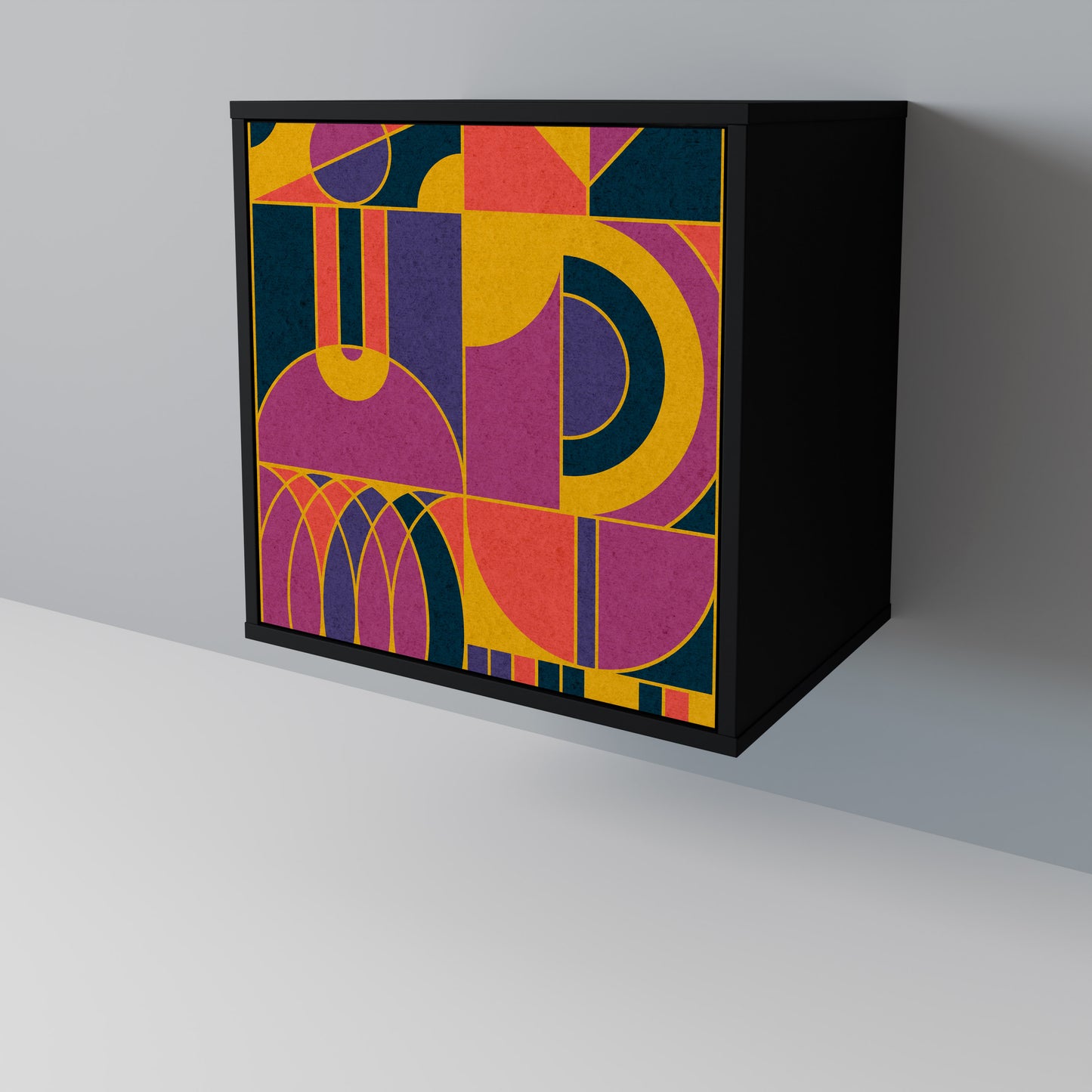 ELECTRIC PATTERNS 1-Door Sideboard in Black Finish