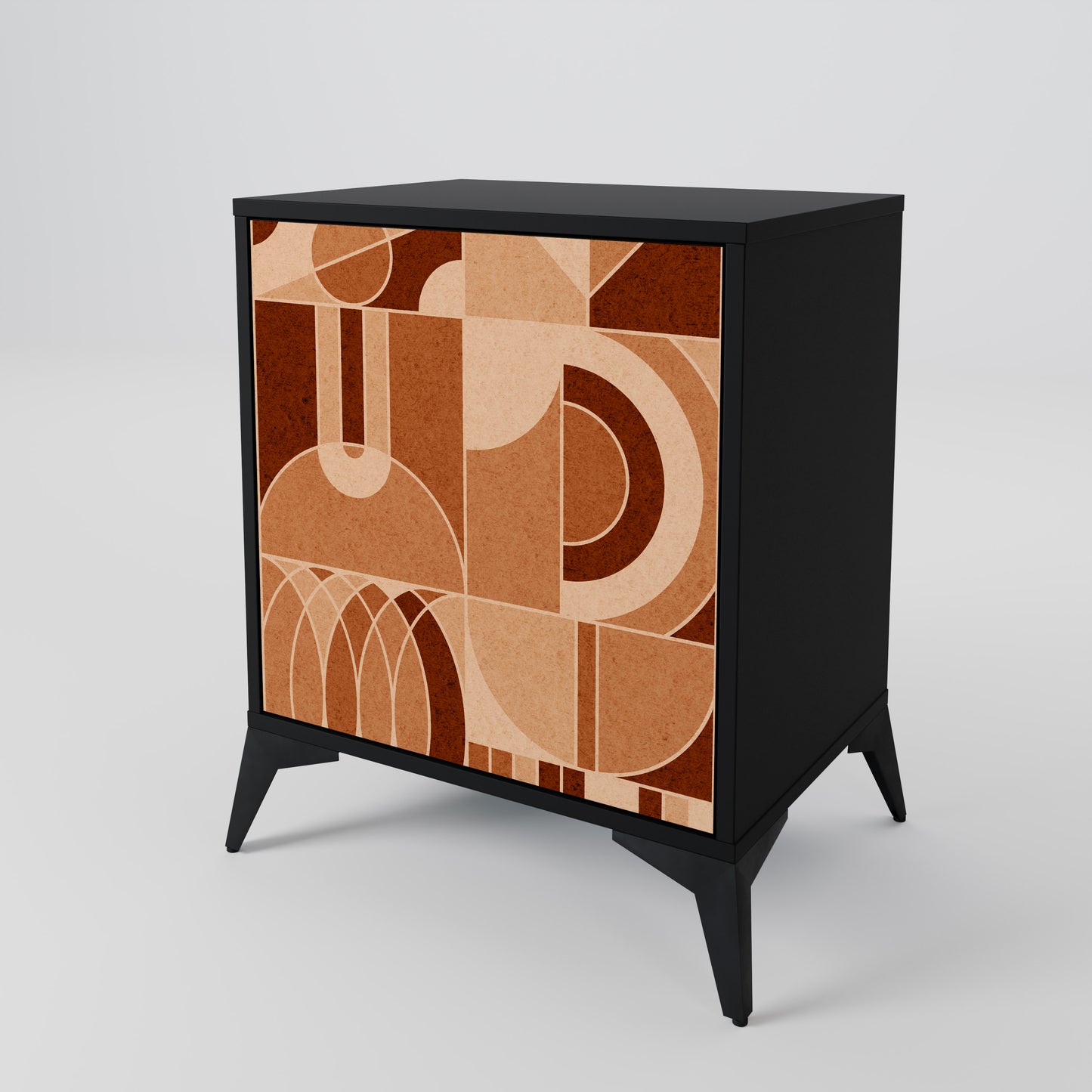 Credenza PRISM MOSAIC a 1 anta con finitura nera