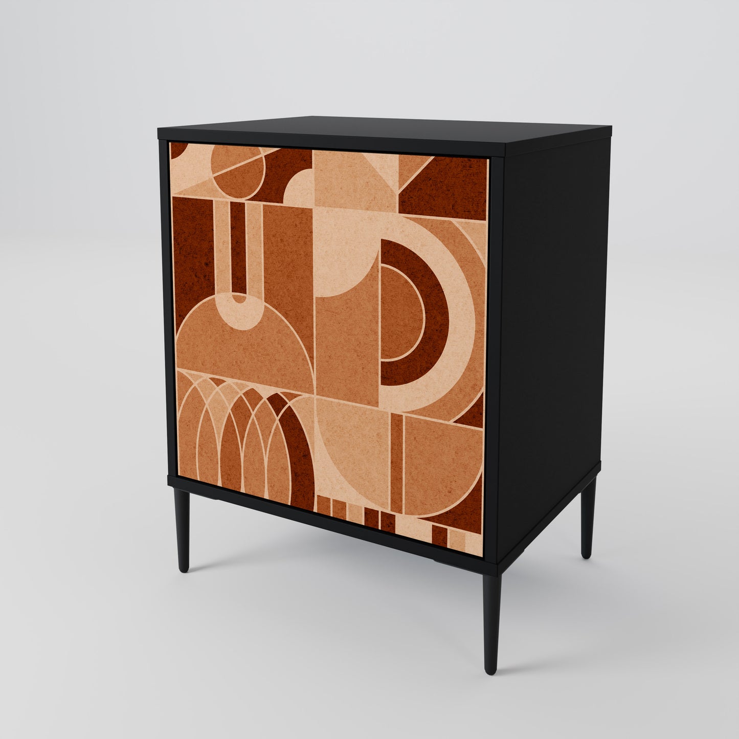 Credenza PRISM MOSAIC a 1 anta con finitura nera