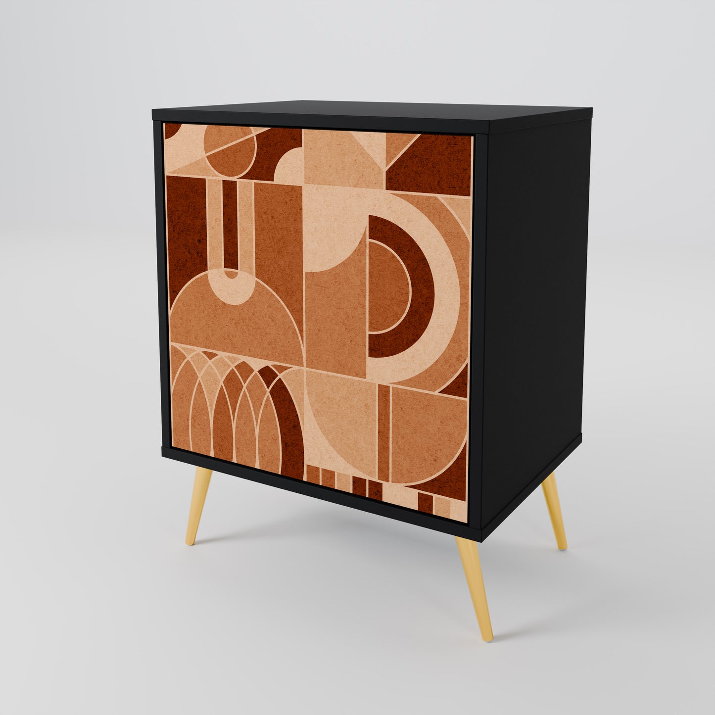 Credenza PRISM MOSAIC a 1 anta con finitura nera