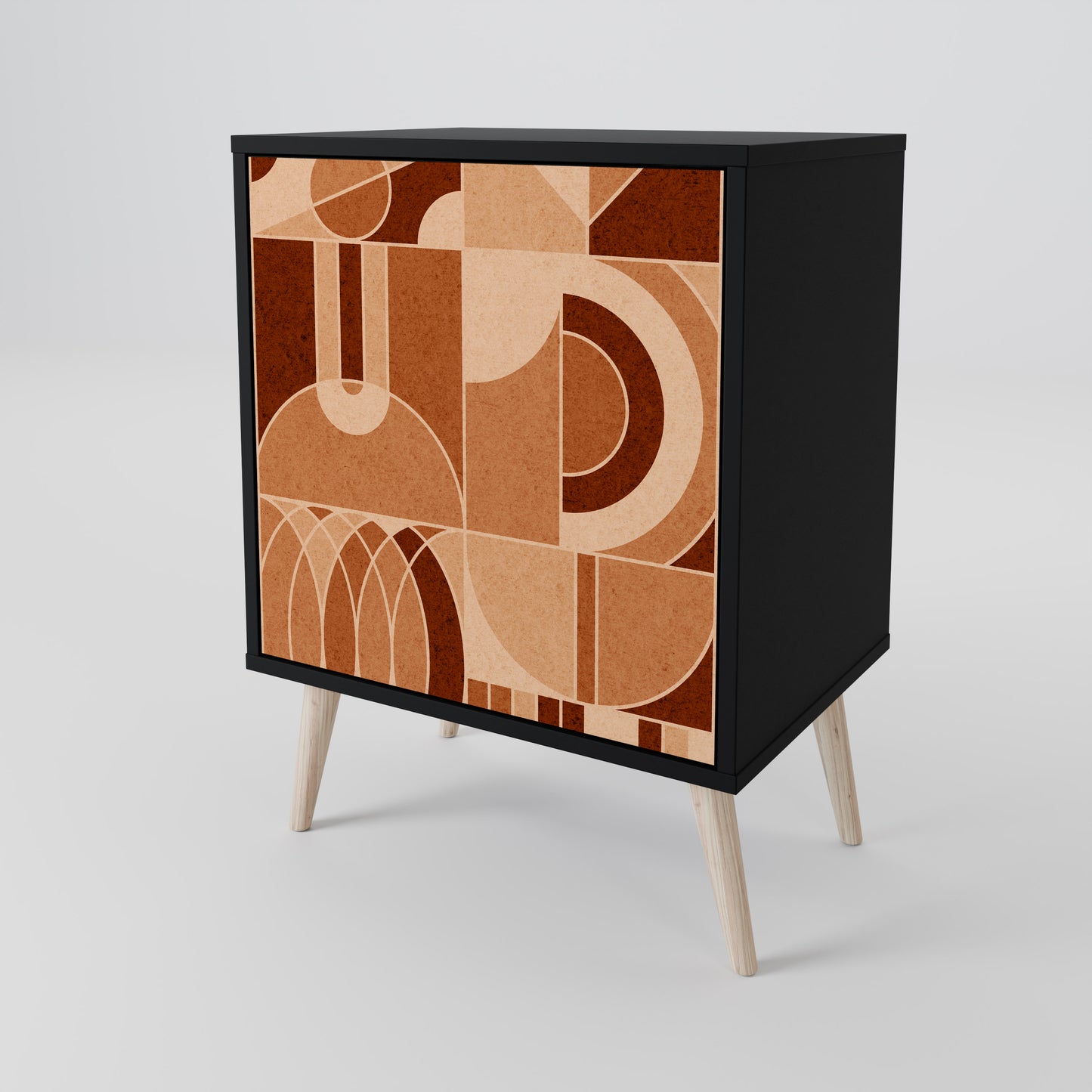 Credenza PRISM MOSAIC a 1 anta con finitura nera