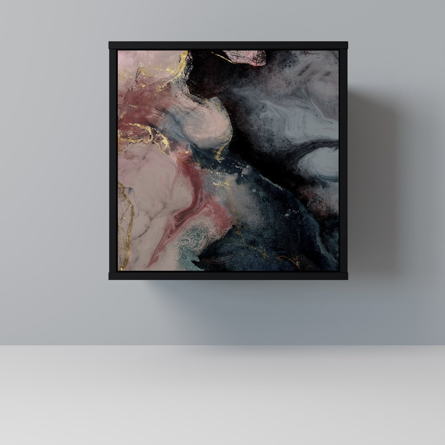 Credenza a 1 anta GILDED SWIRLS con finitura nera