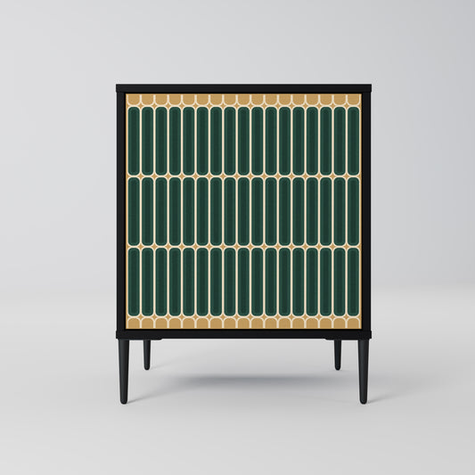 ILUSION GATE 1-Door Sideboard in Black Finish