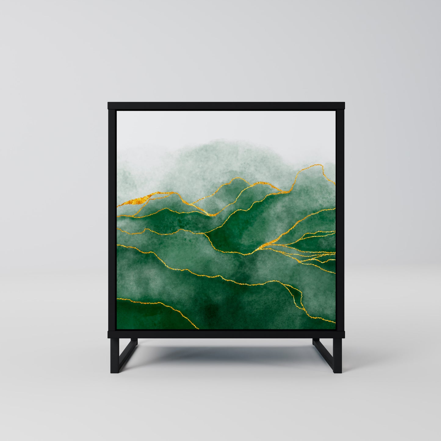 Credenza EXPENSIVE NATURE a 1 anta con finitura nera