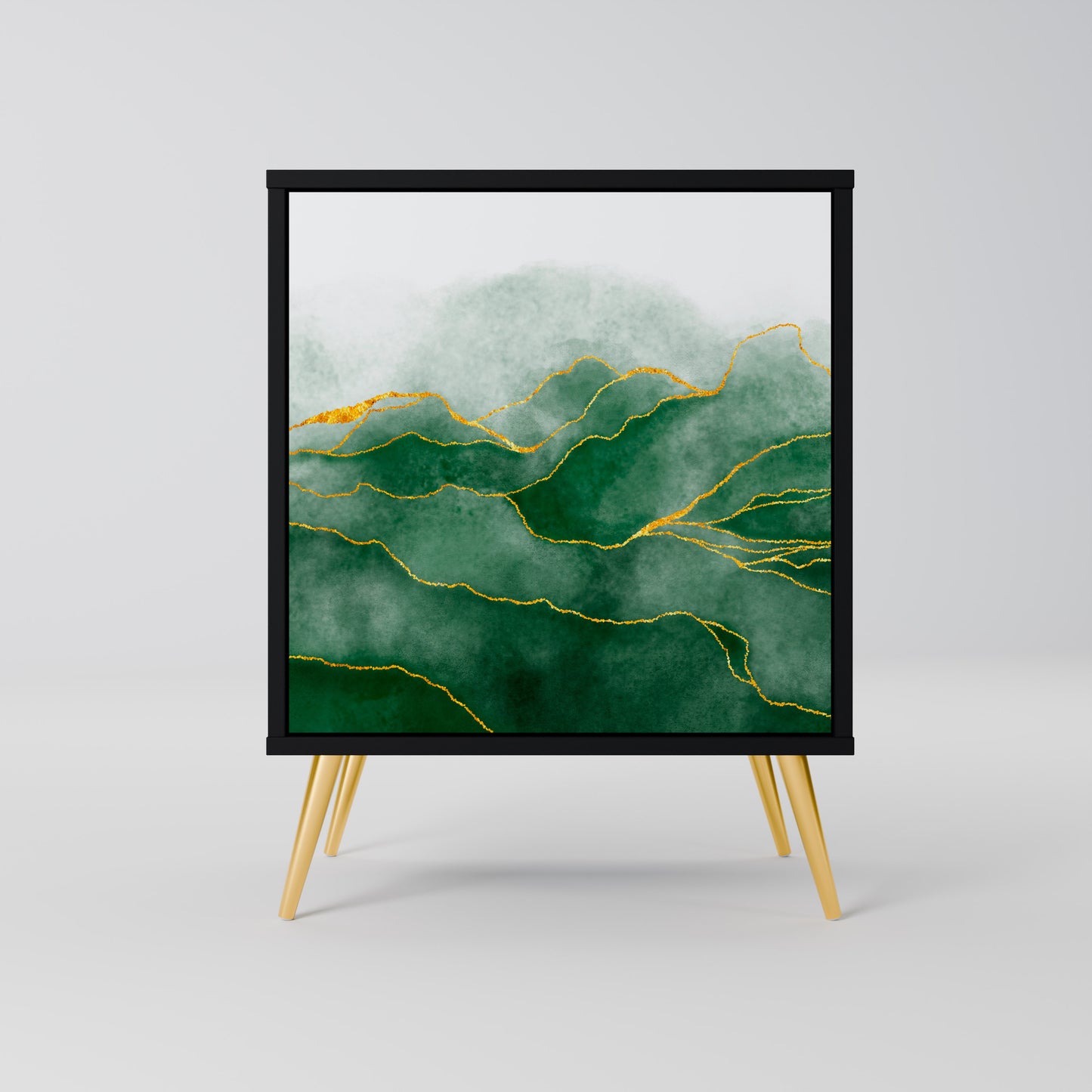 Credenza EXPENSIVE NATURE a 1 anta con finitura nera