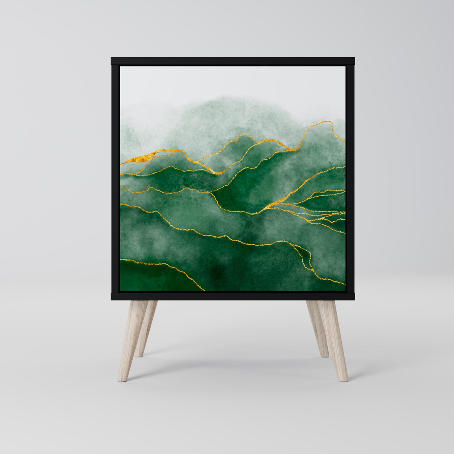 Credenza EXPENSIVE NATURE a 1 anta con finitura nera