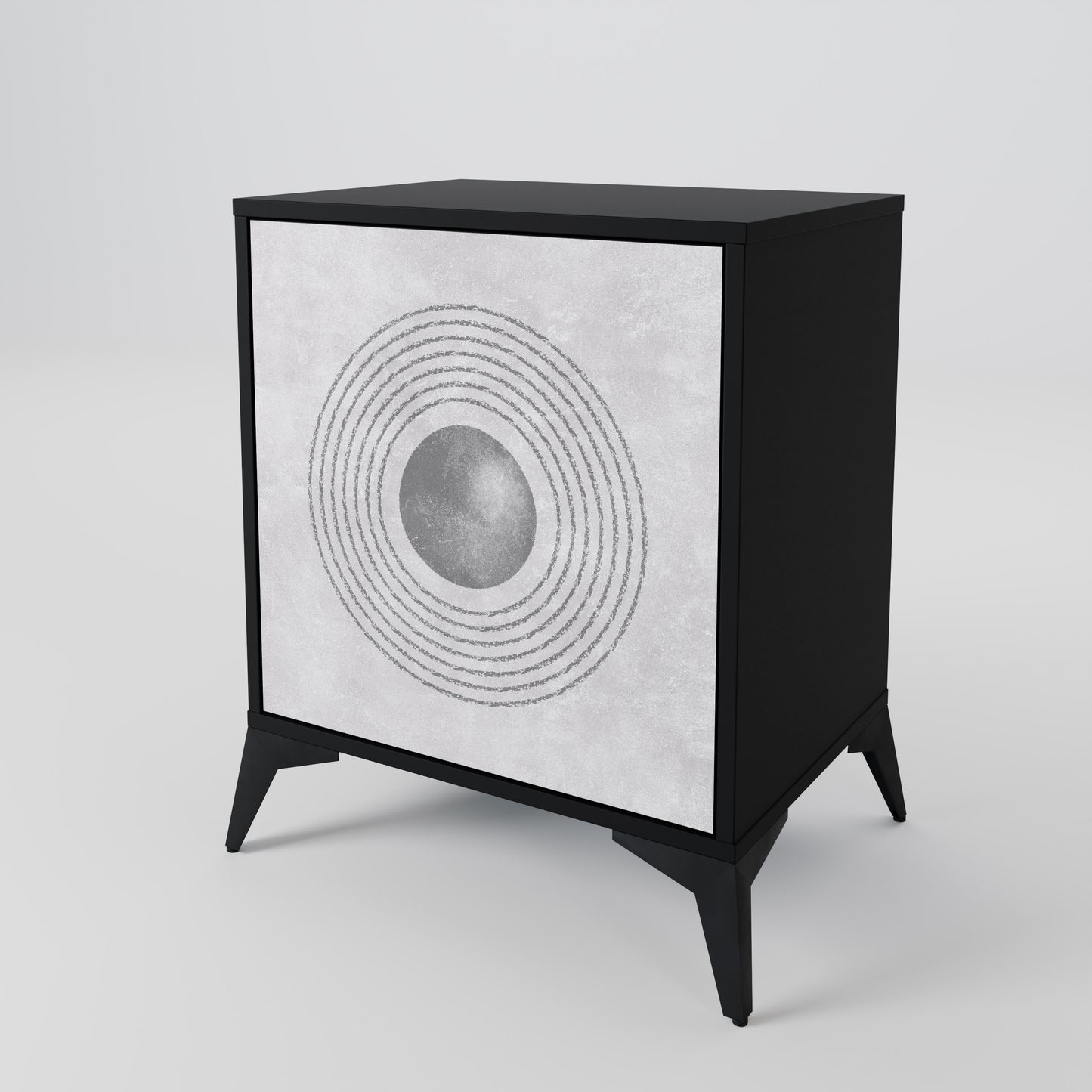 SOLID CIRCLES 1-Door Sideboard in Black Finish