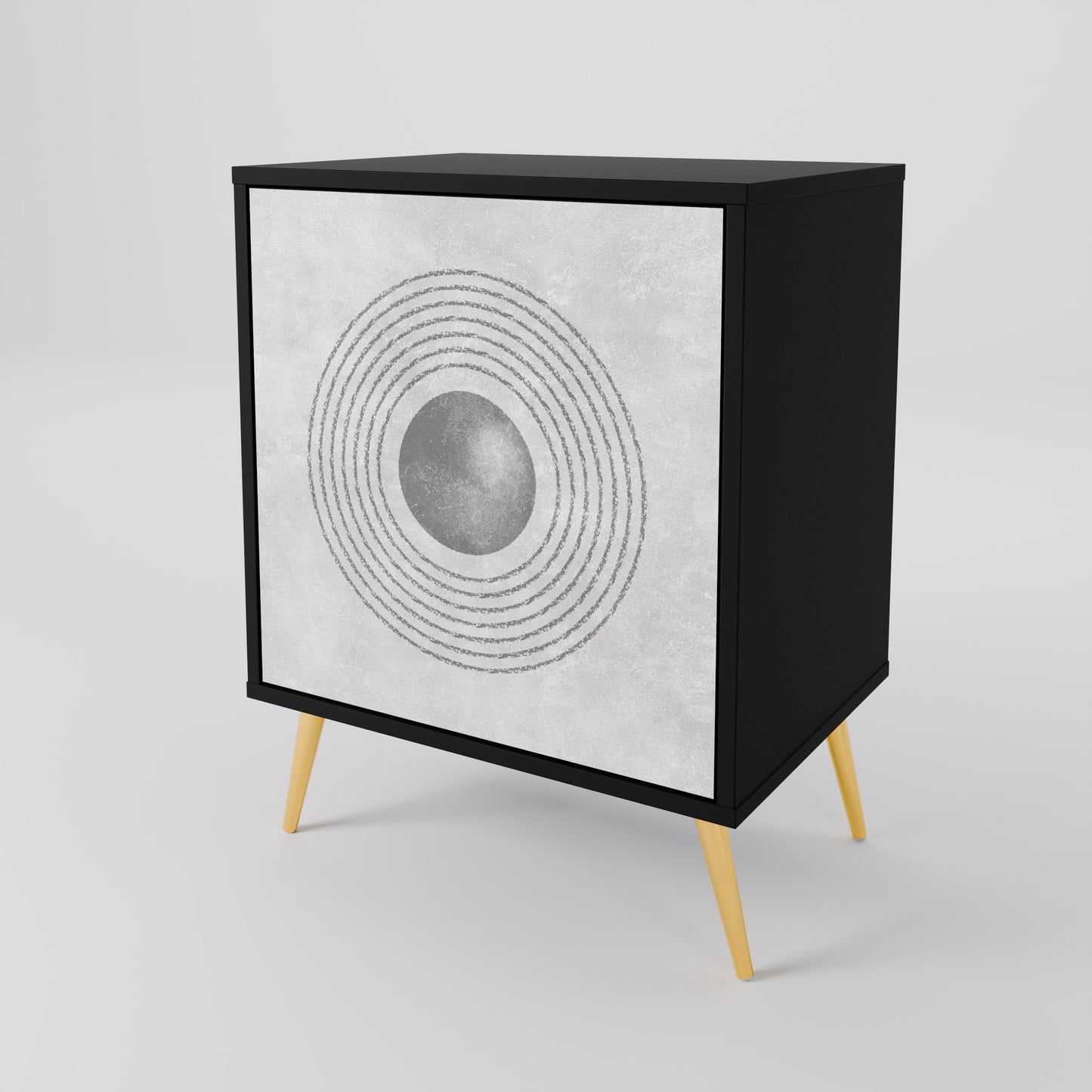 SOLID CIRCLES 1-Door Sideboard in Black Finish