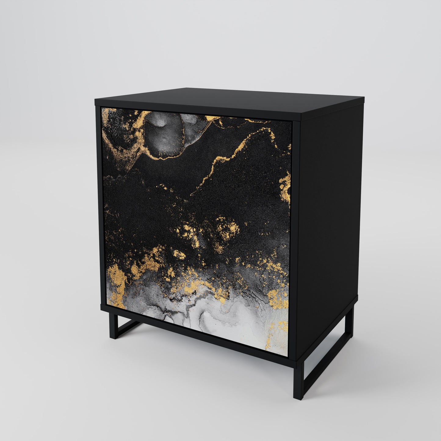 Credenza a 1 anta MARBLE OF TOMMORROW con finitura nera