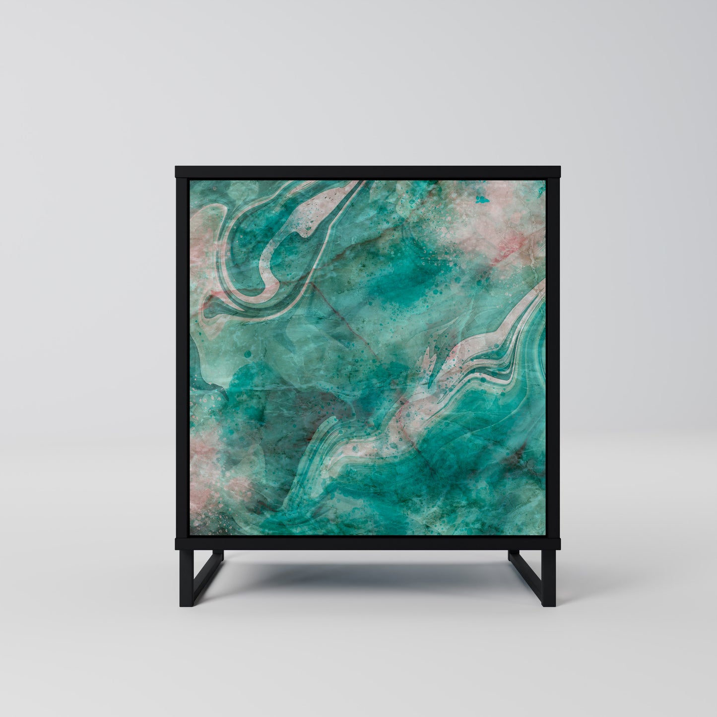 ABSTRACT ALCHEMY 1-Door Sideboard in Black Finish