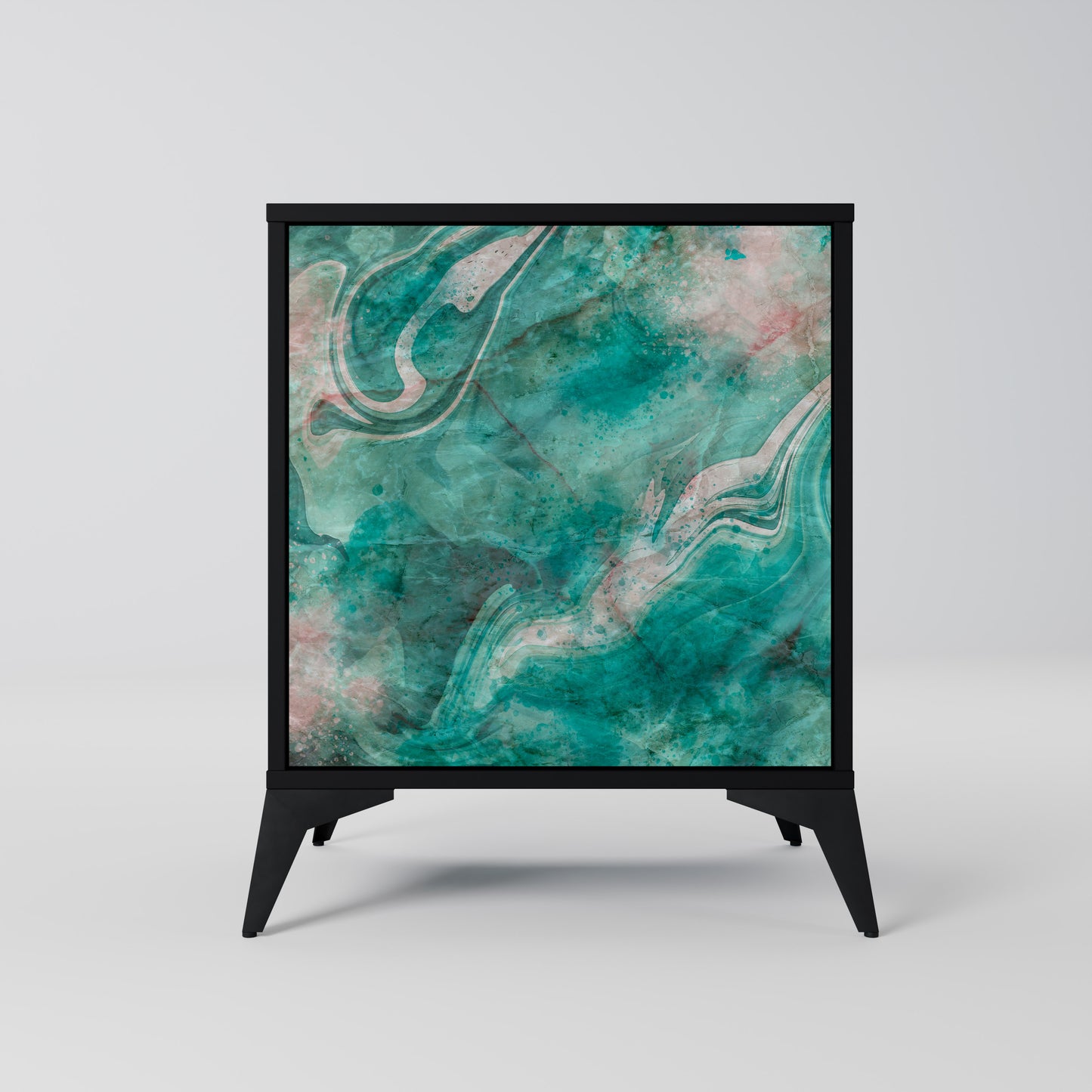 ABSTRACT ALCHEMY 1-Door Sideboard in Black Finish
