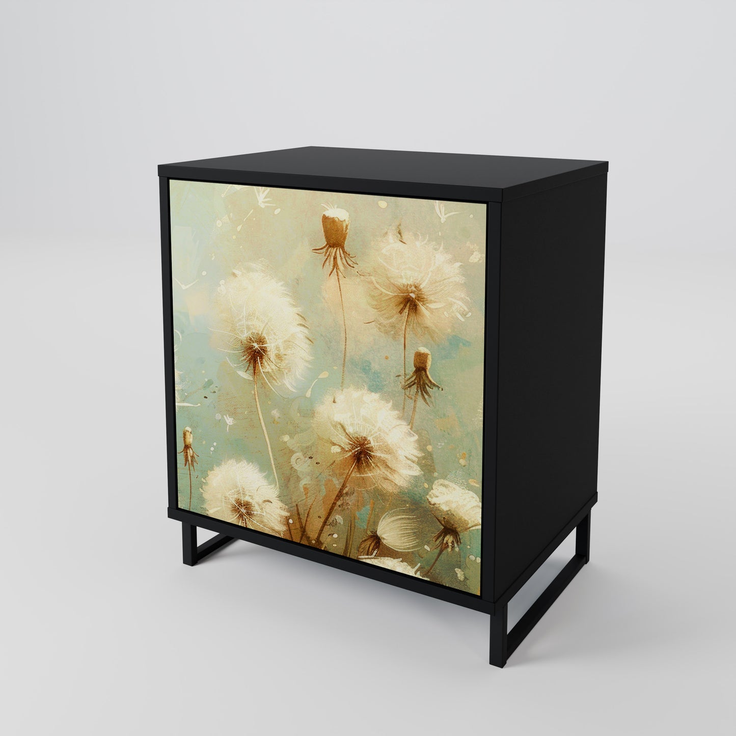 Credenza DREAMY MEADOW a 1 anta con finitura nera