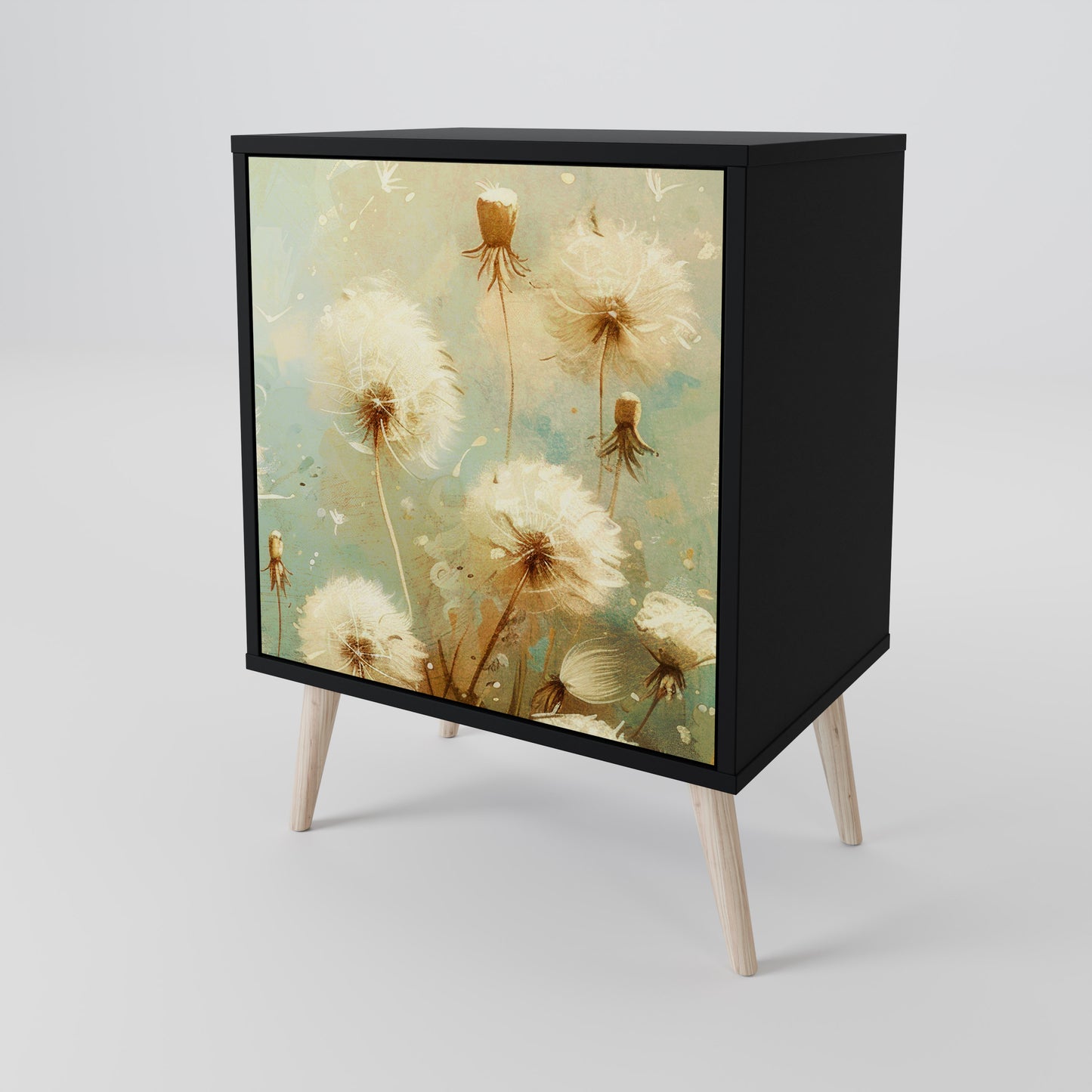 Credenza DREAMY MEADOW a 1 anta con finitura nera