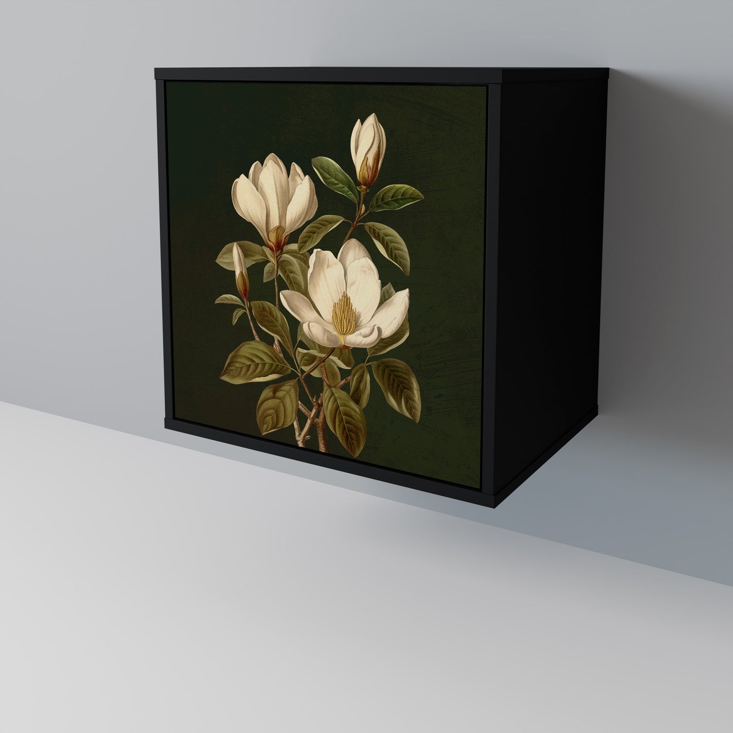 Credenza FLORAL NOIR a 1 anta con finitura nera