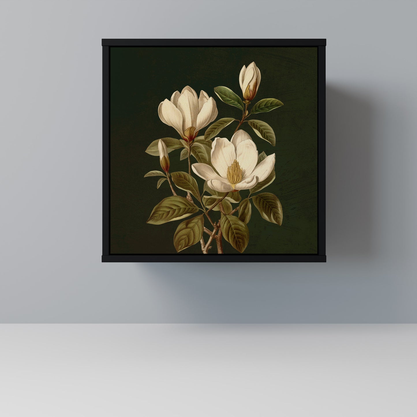 Credenza FLORAL NOIR a 1 anta con finitura nera