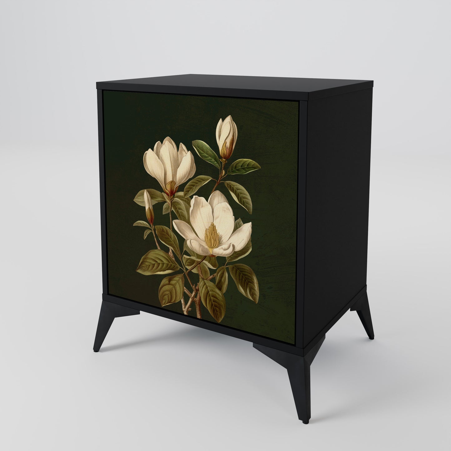 Credenza FLORAL NOIR a 1 anta con finitura nera
