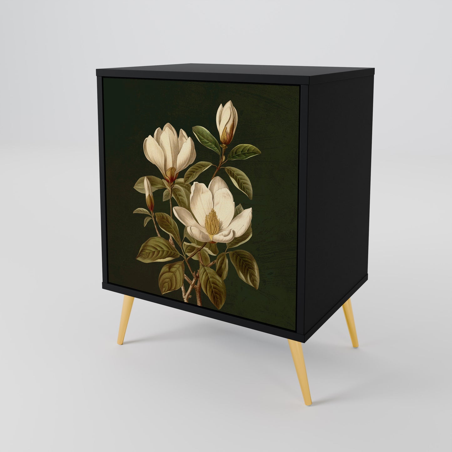 Credenza FLORAL NOIR a 1 anta con finitura nera