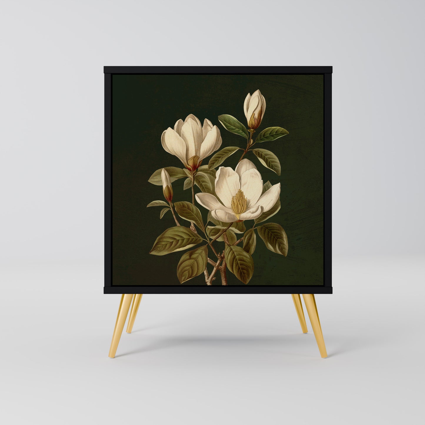 Credenza FLORAL NOIR a 1 anta con finitura nera