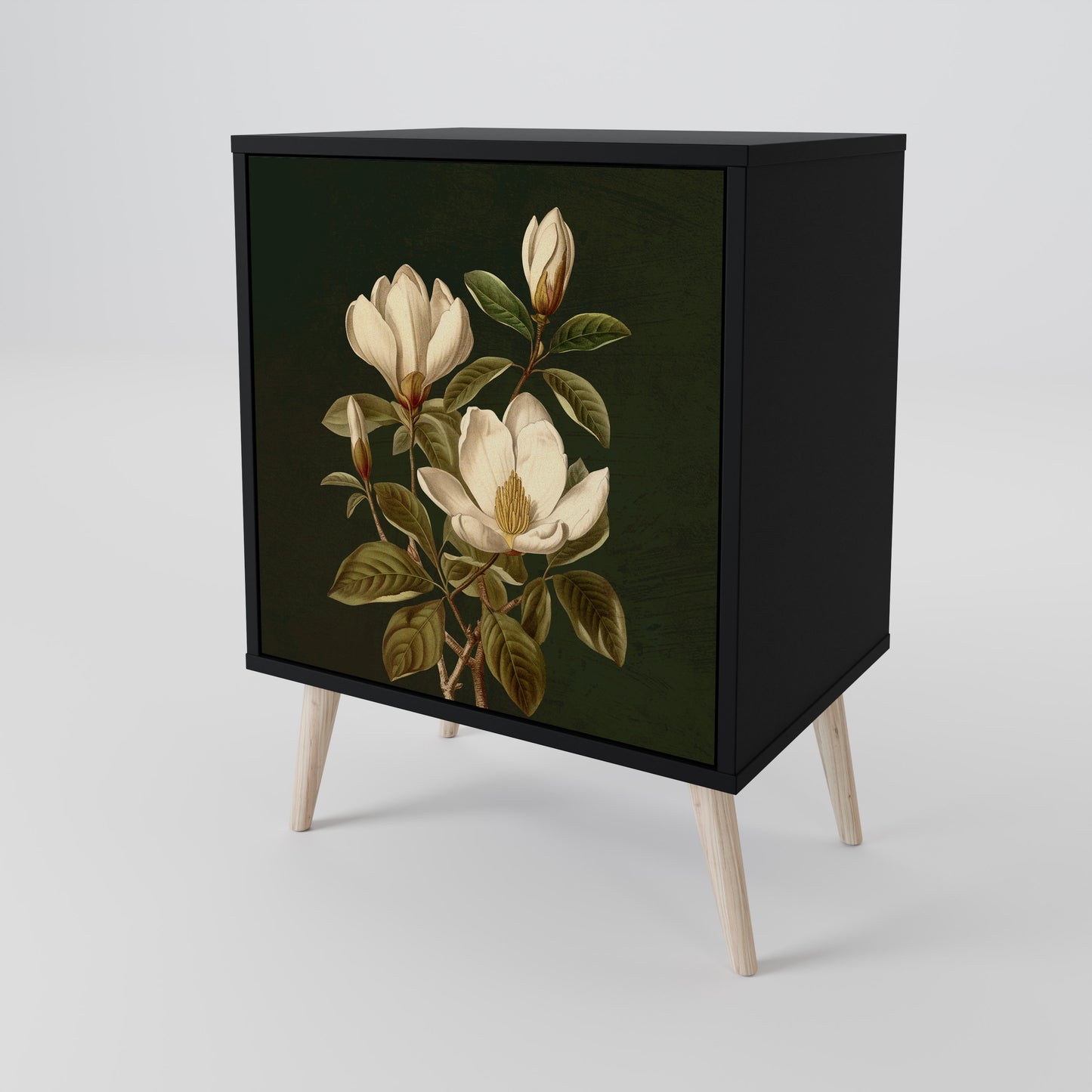 Credenza FLORAL NOIR a 1 anta con finitura nera