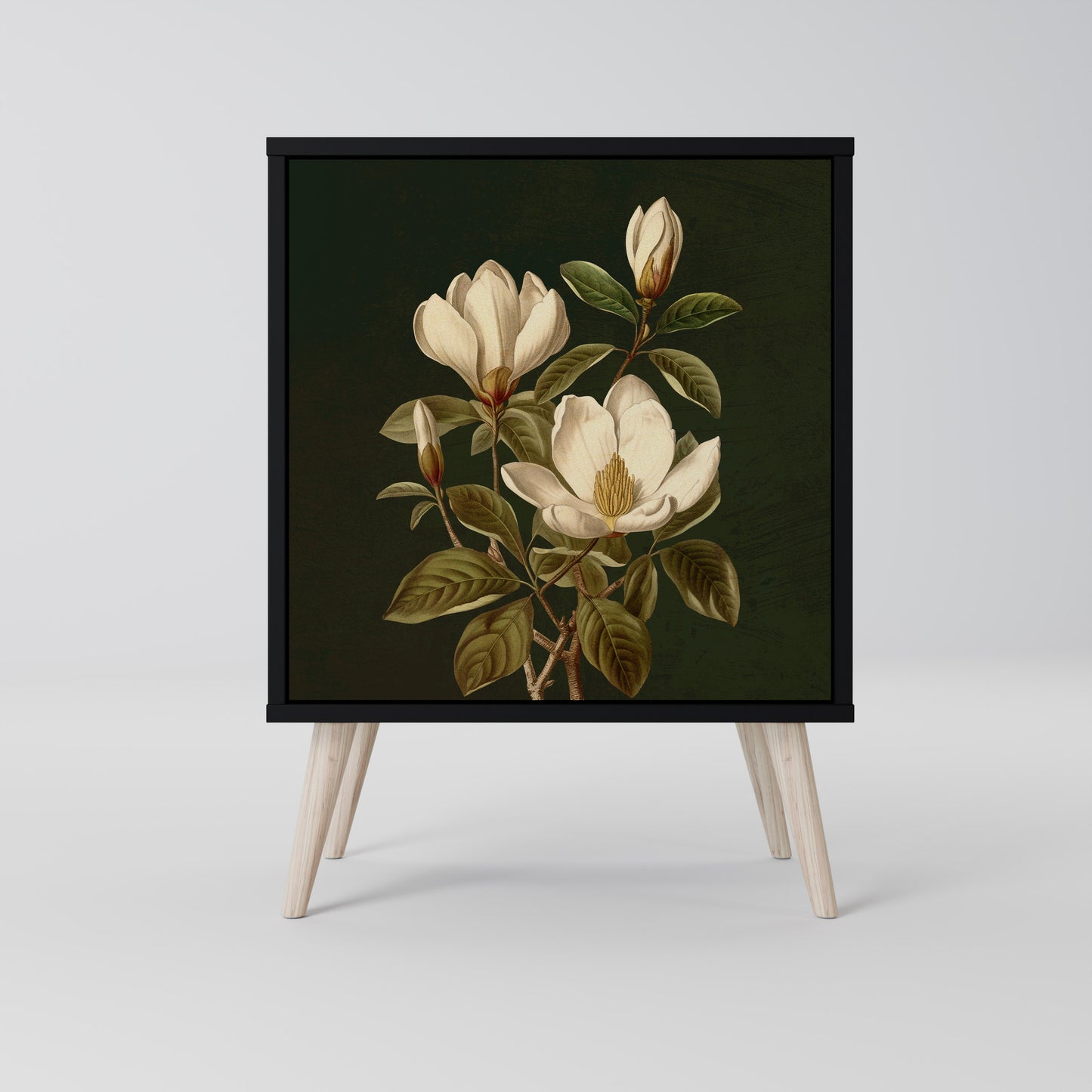 Credenza FLORAL NOIR a 1 anta con finitura nera