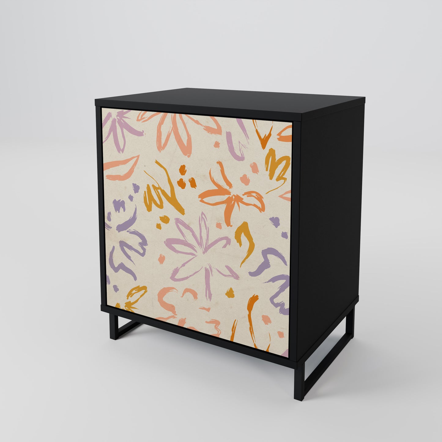 SPRING WHIMSY 1-Door Sideboard in Black Finish