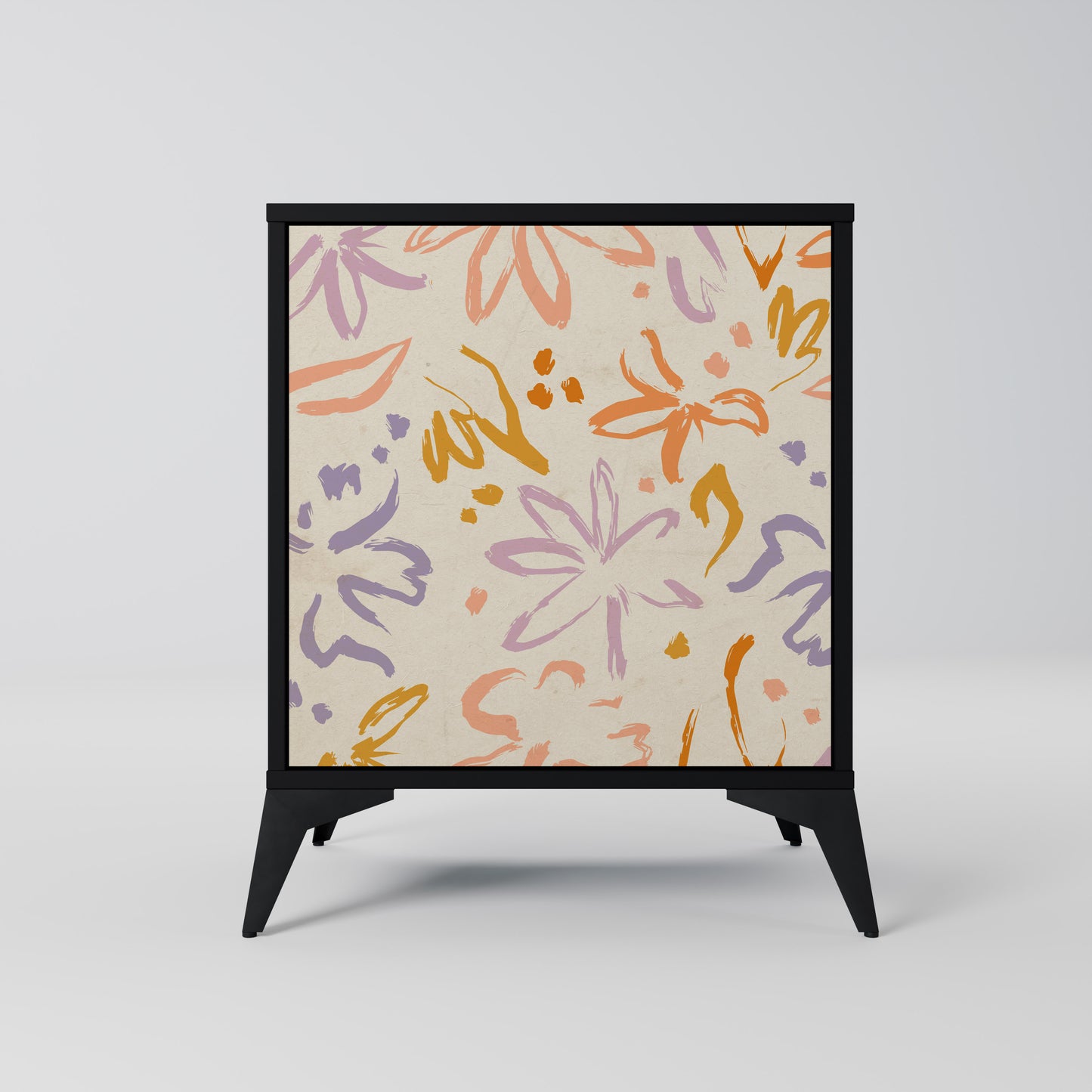 SPRING WHIMSY 1-Door Sideboard in Black Finish