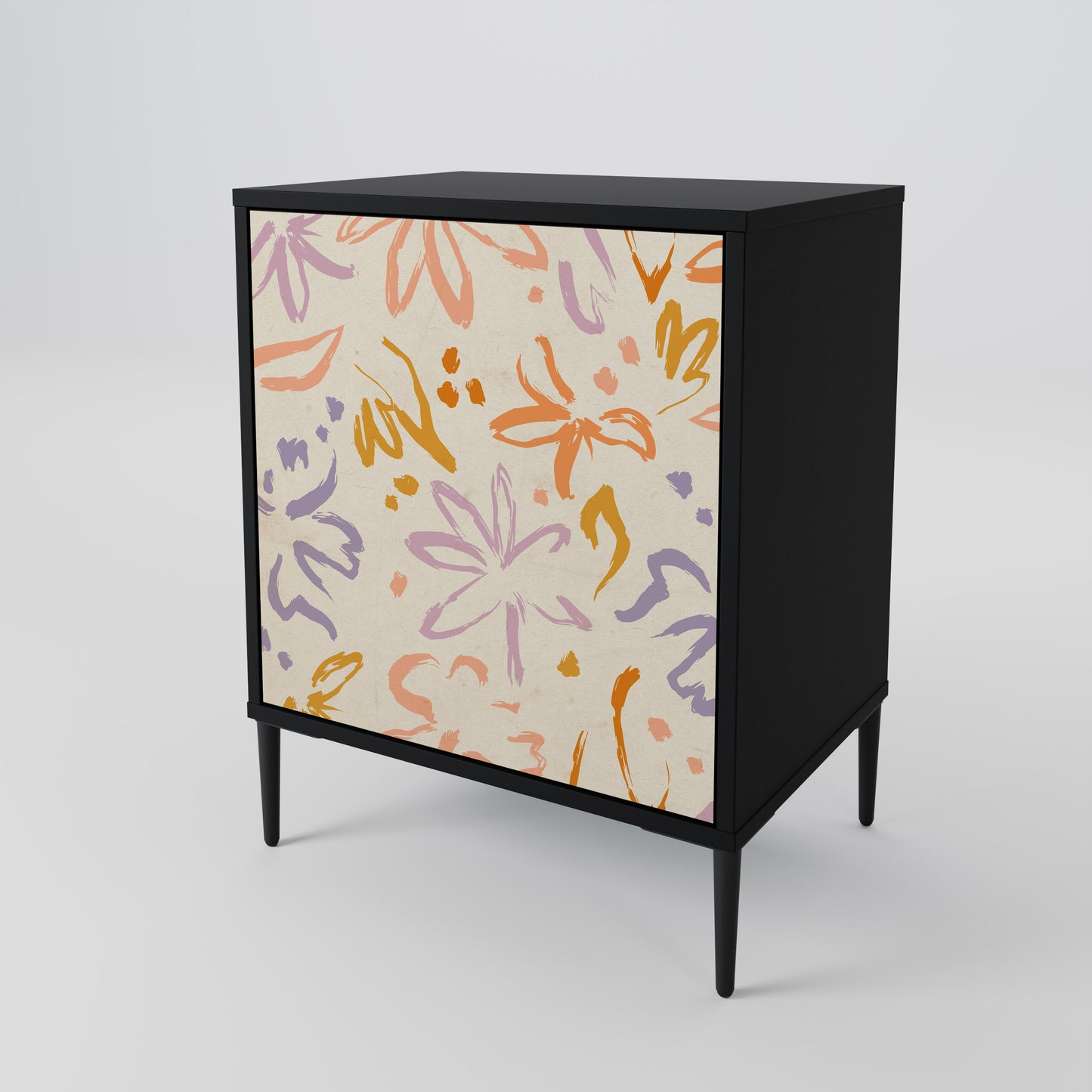 SPRING WHIMSY 1-Door Sideboard in Black Finish