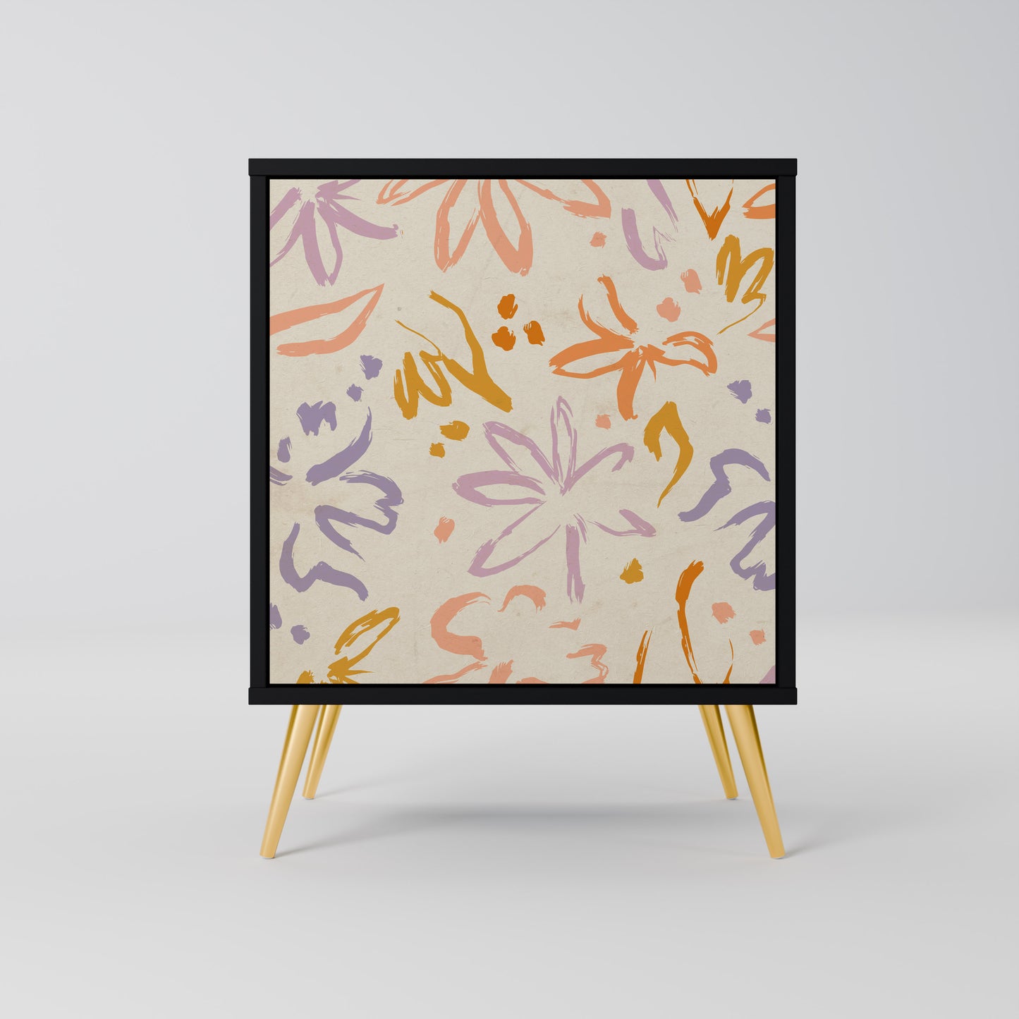 SPRING WHIMSY 1-Door Sideboard in Black Finish