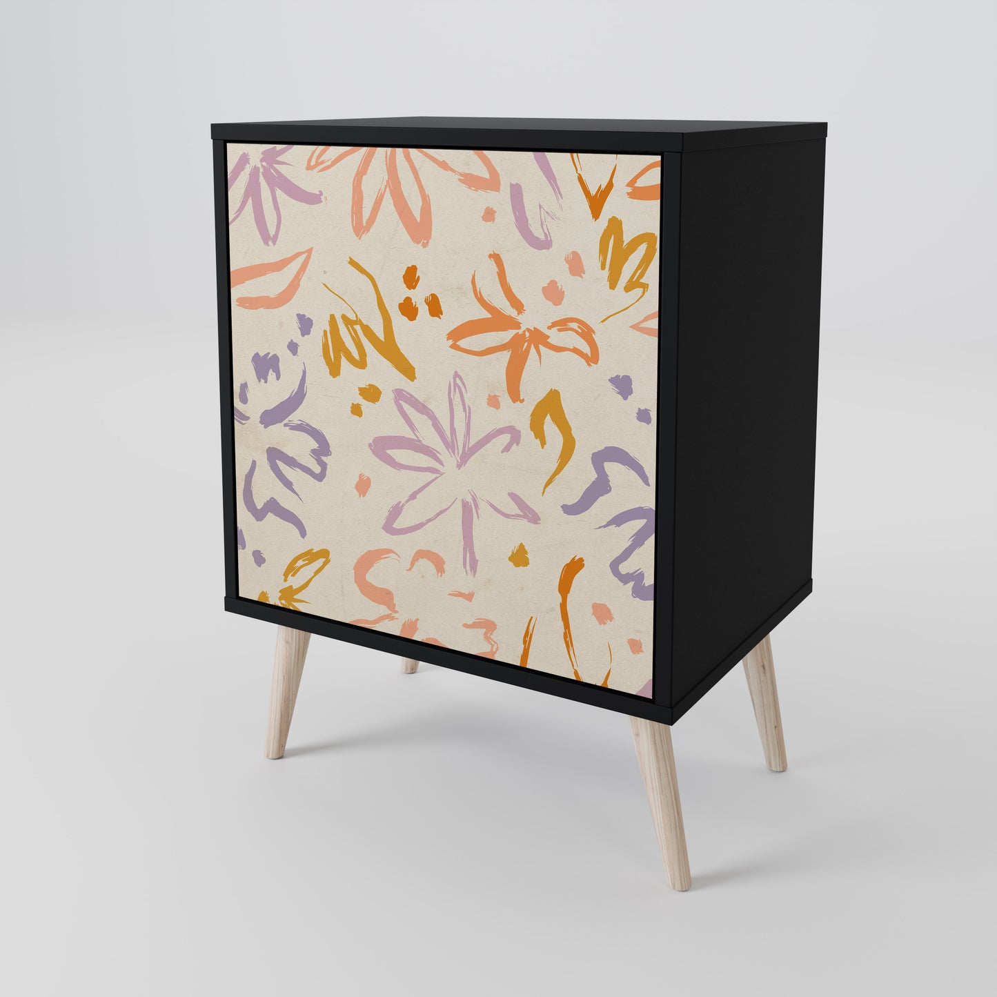 SPRING WHIMSY 1-Door Sideboard in Black Finish