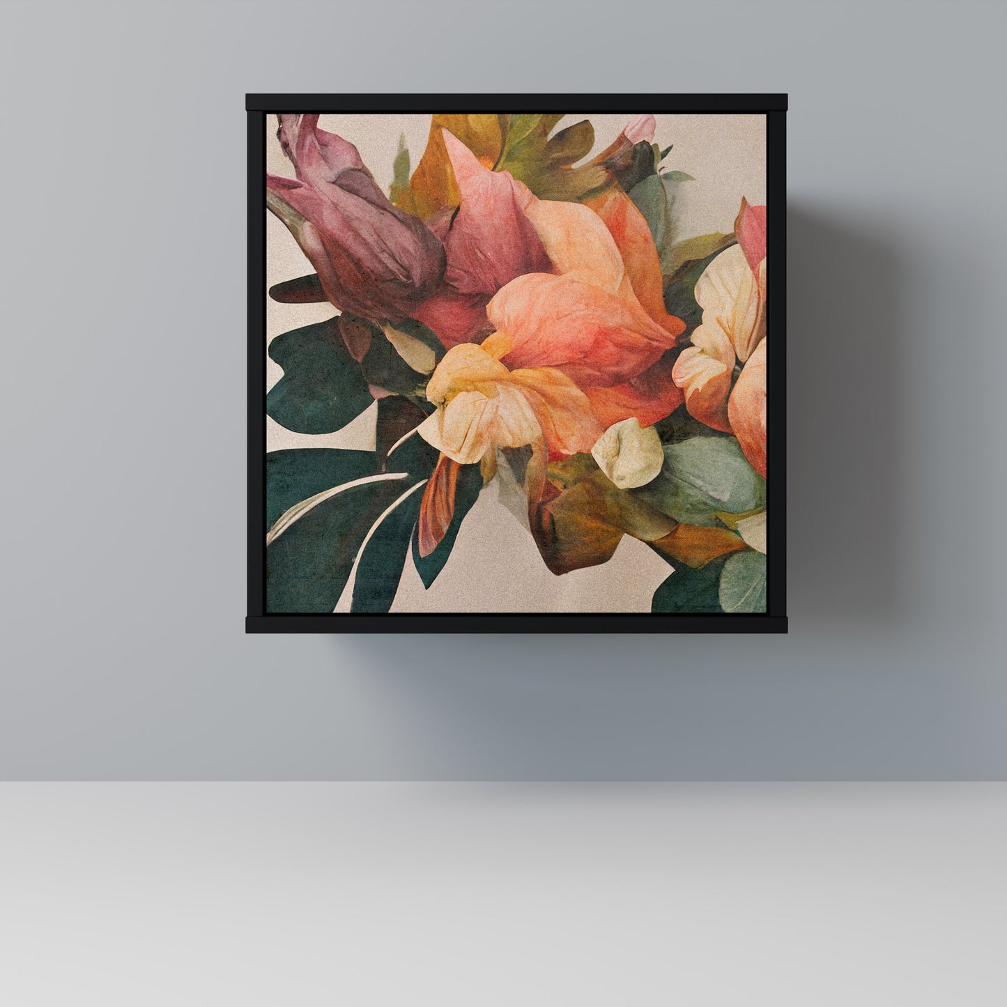 Credenza STYLISH BEAUTY a 1 anta con finitura nera