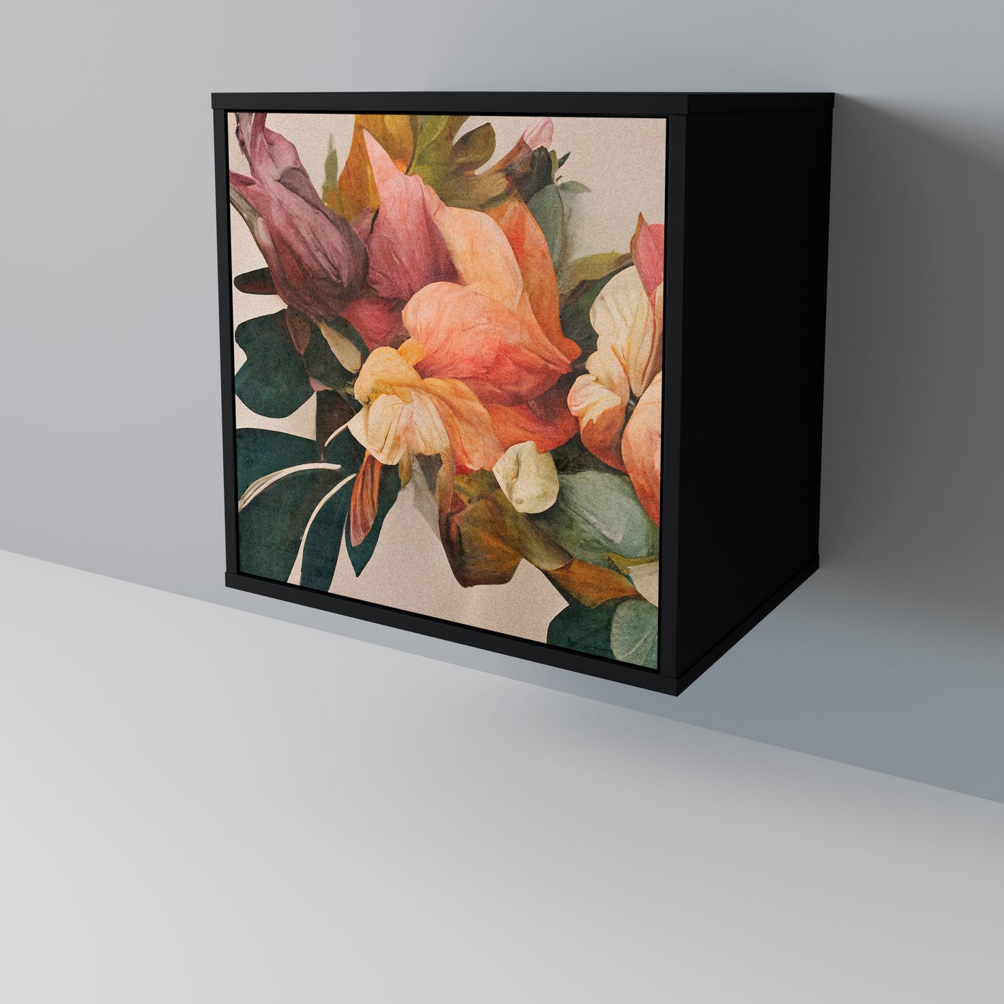 Credenza STYLISH BEAUTY a 1 anta con finitura nera