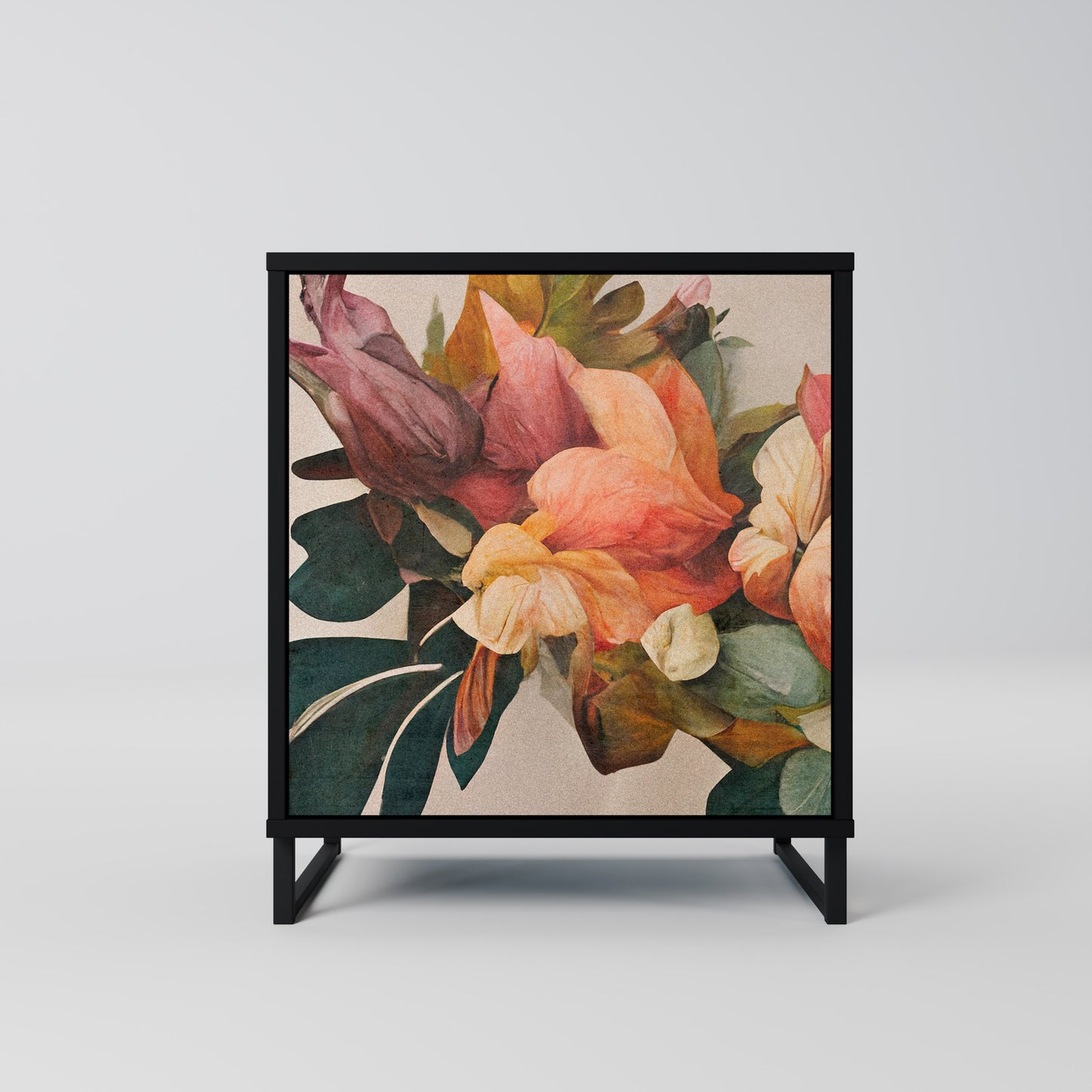 Credenza STYLISH BEAUTY a 1 anta con finitura nera