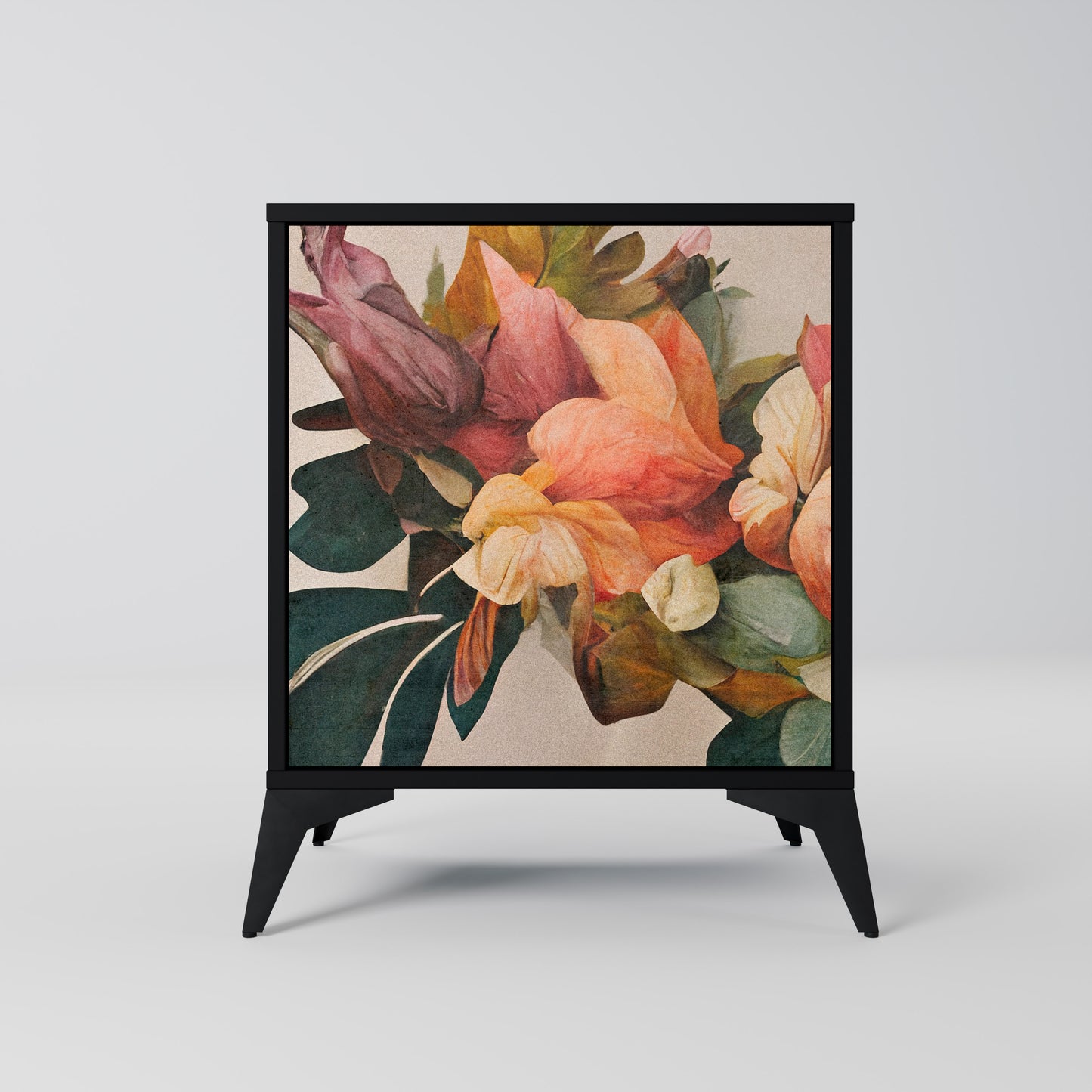 Credenza STYLISH BEAUTY a 1 anta con finitura nera