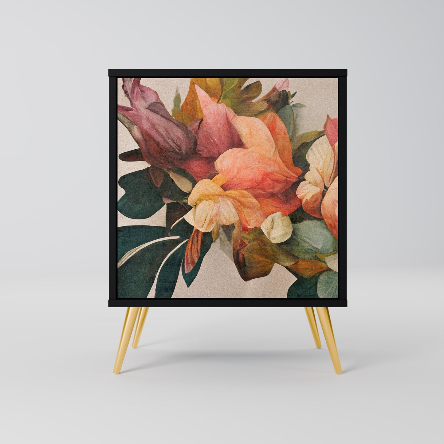 Credenza STYLISH BEAUTY a 1 anta con finitura nera