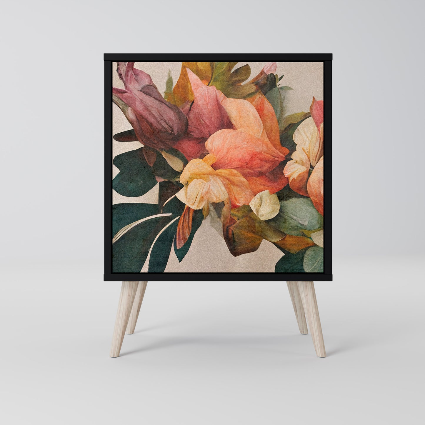 Credenza STYLISH BEAUTY a 1 anta con finitura nera