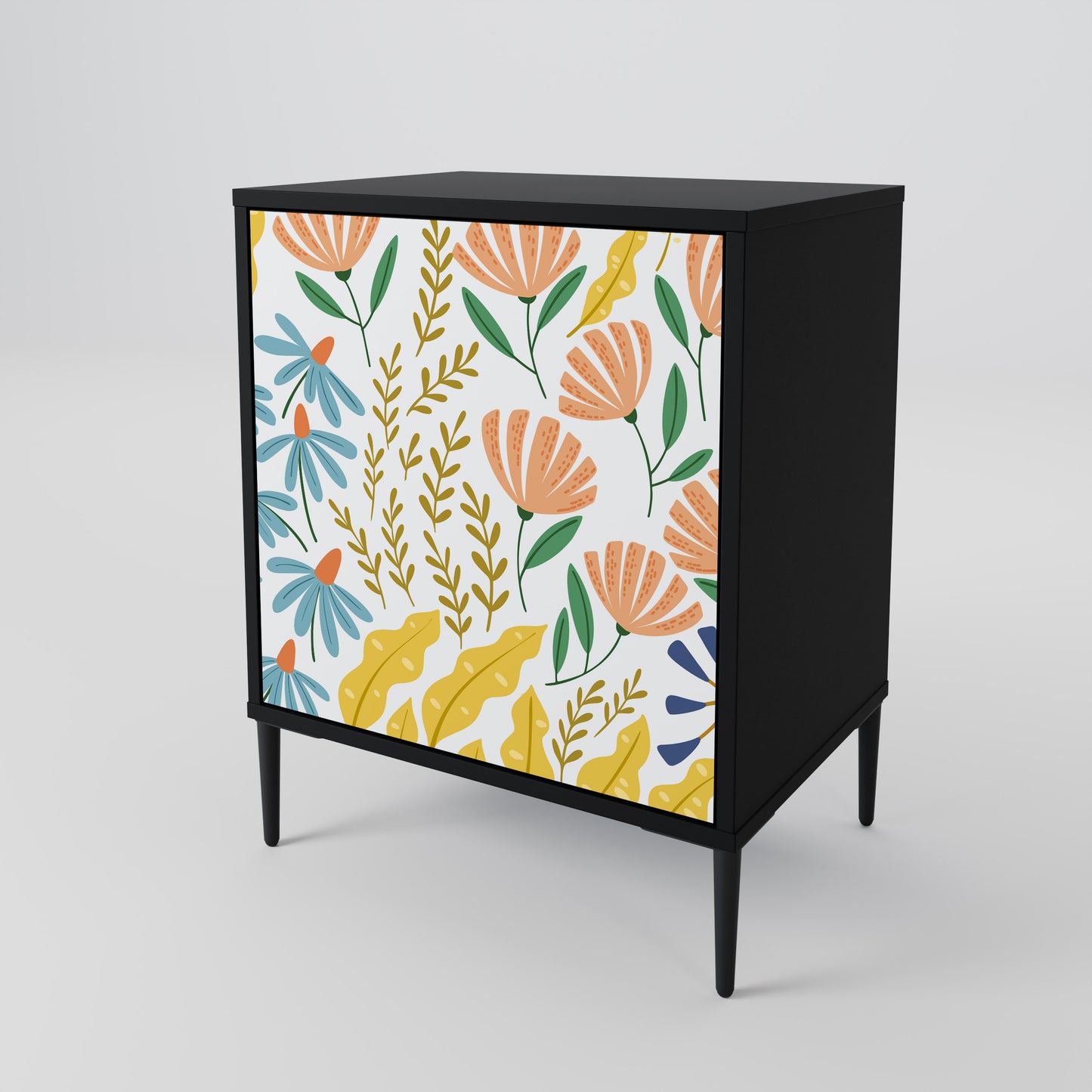 HELLO SPRING 1-Door Sideboard in Black Finish