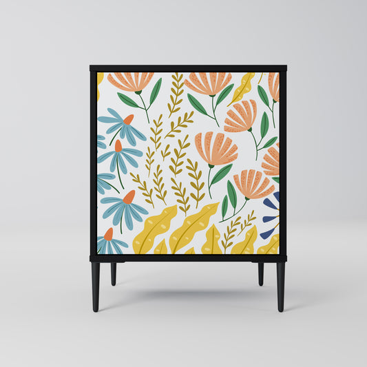 HELLO SPRING 1-Door Sideboard in Black Finish