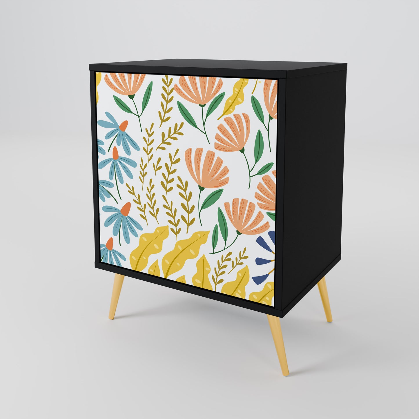 HELLO SPRING 1-Door Sideboard in Black Finish