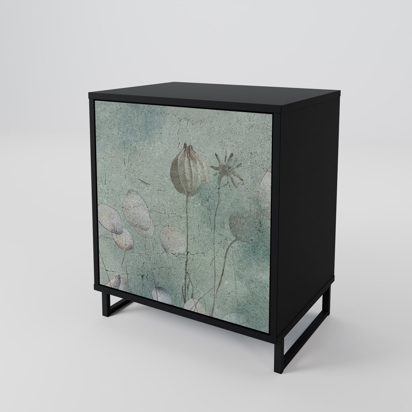 Credenza NIGHT LADY a 1 anta con finitura nera