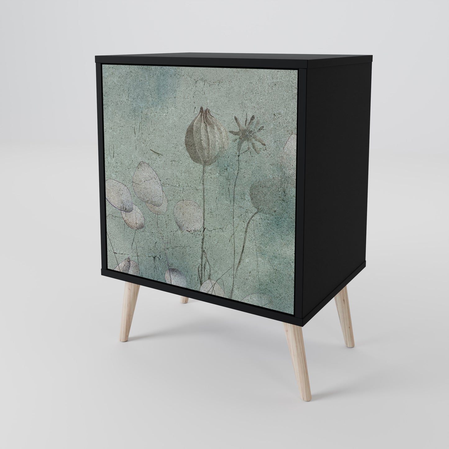 Credenza NIGHT LADY a 1 anta con finitura nera