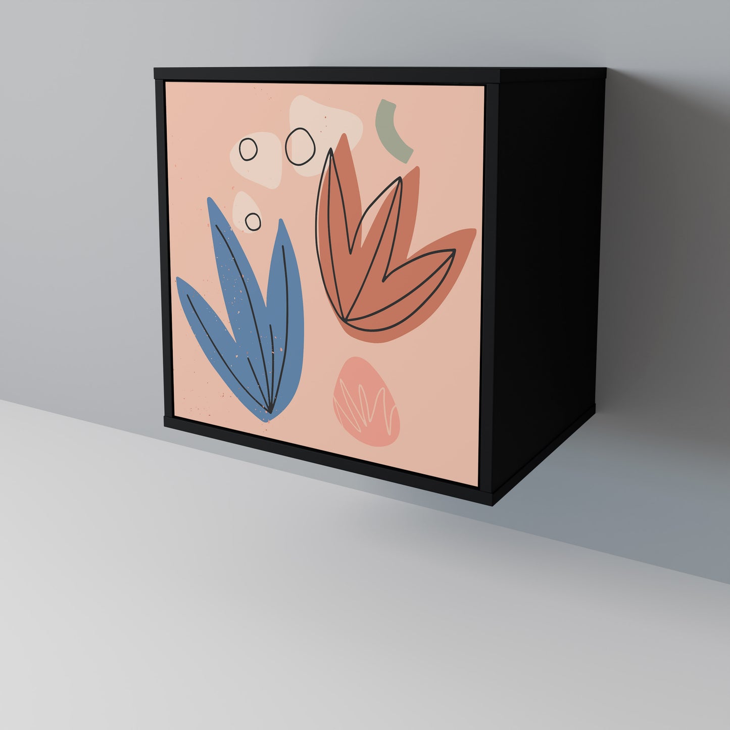 PASTEL DESTINY 1-Door Sideboard in Black Finish