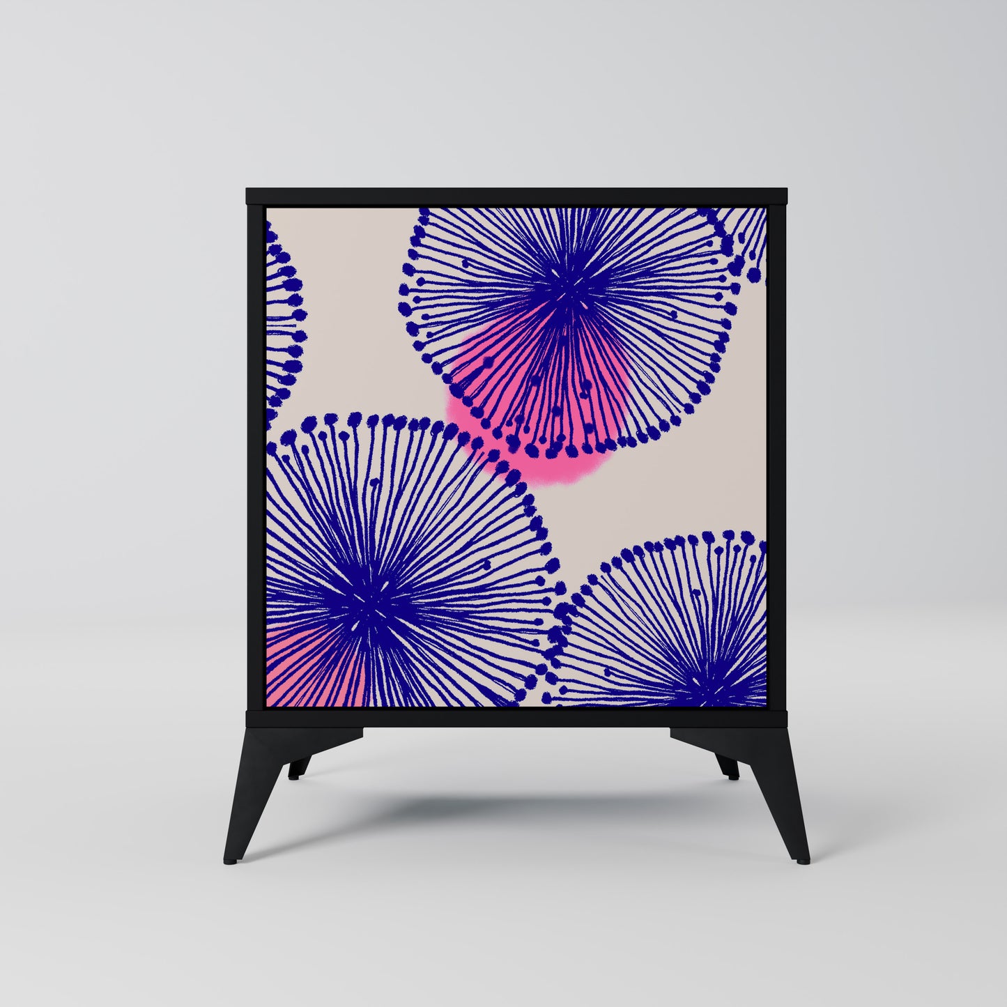 Credenza MAGIC NATURE a 1 anta con finitura nera